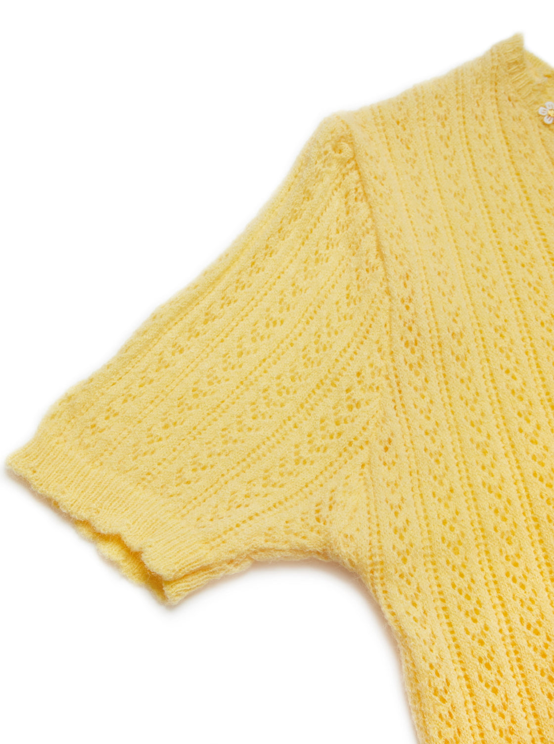 Maisie Daisy Chain Crochet Top (Butter Yellow)