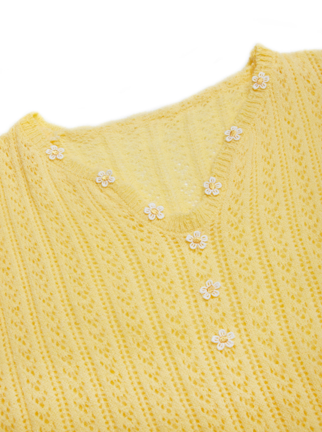 Maisie Daisy Chain Crochet Top (Butter Yellow)