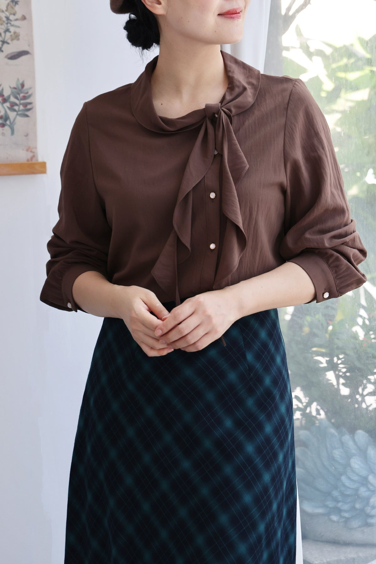 Margot Draped Bow Blouse