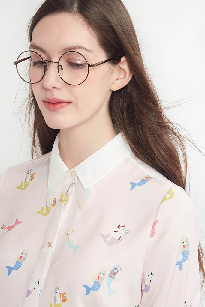 Mer-Cat Shirt (Baby Pink)