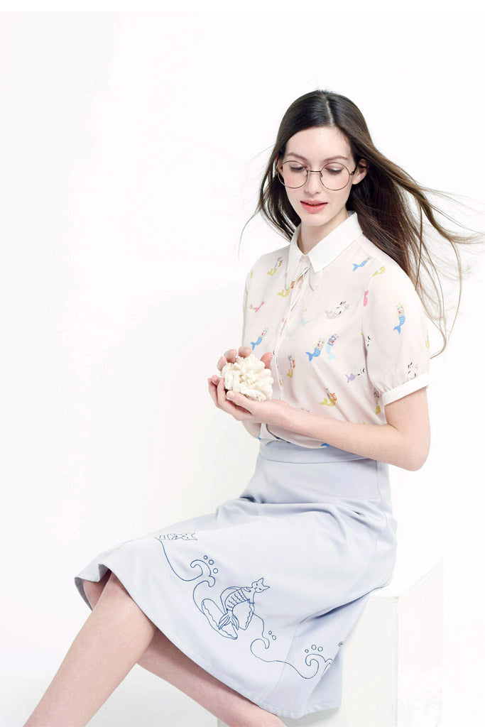 Mer-Cat Shirt (Baby Pink)