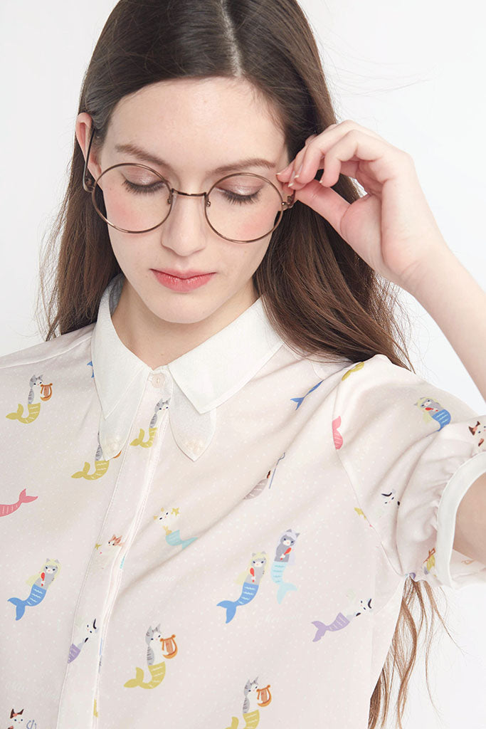 Mer-Cat Shirt (Baby Pink)