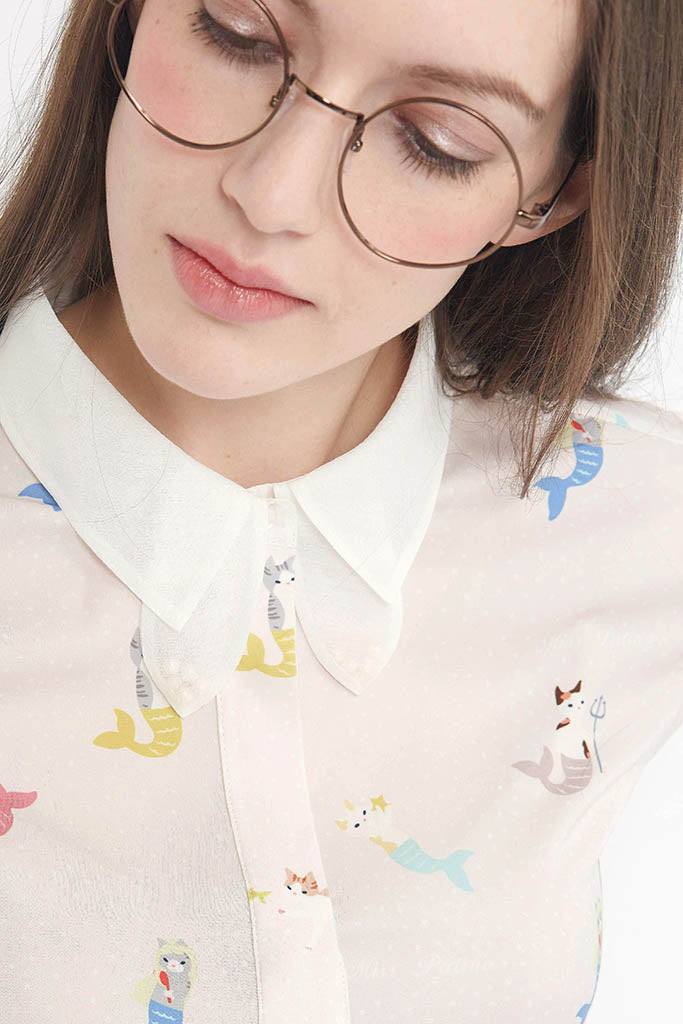 Mer-Cat Shirt (Baby Pink)