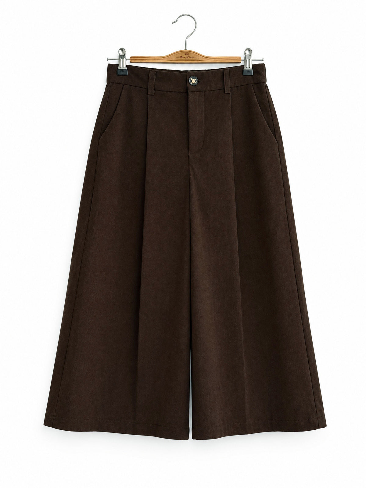 Minimal Corduroy Culottes (Chocolate)