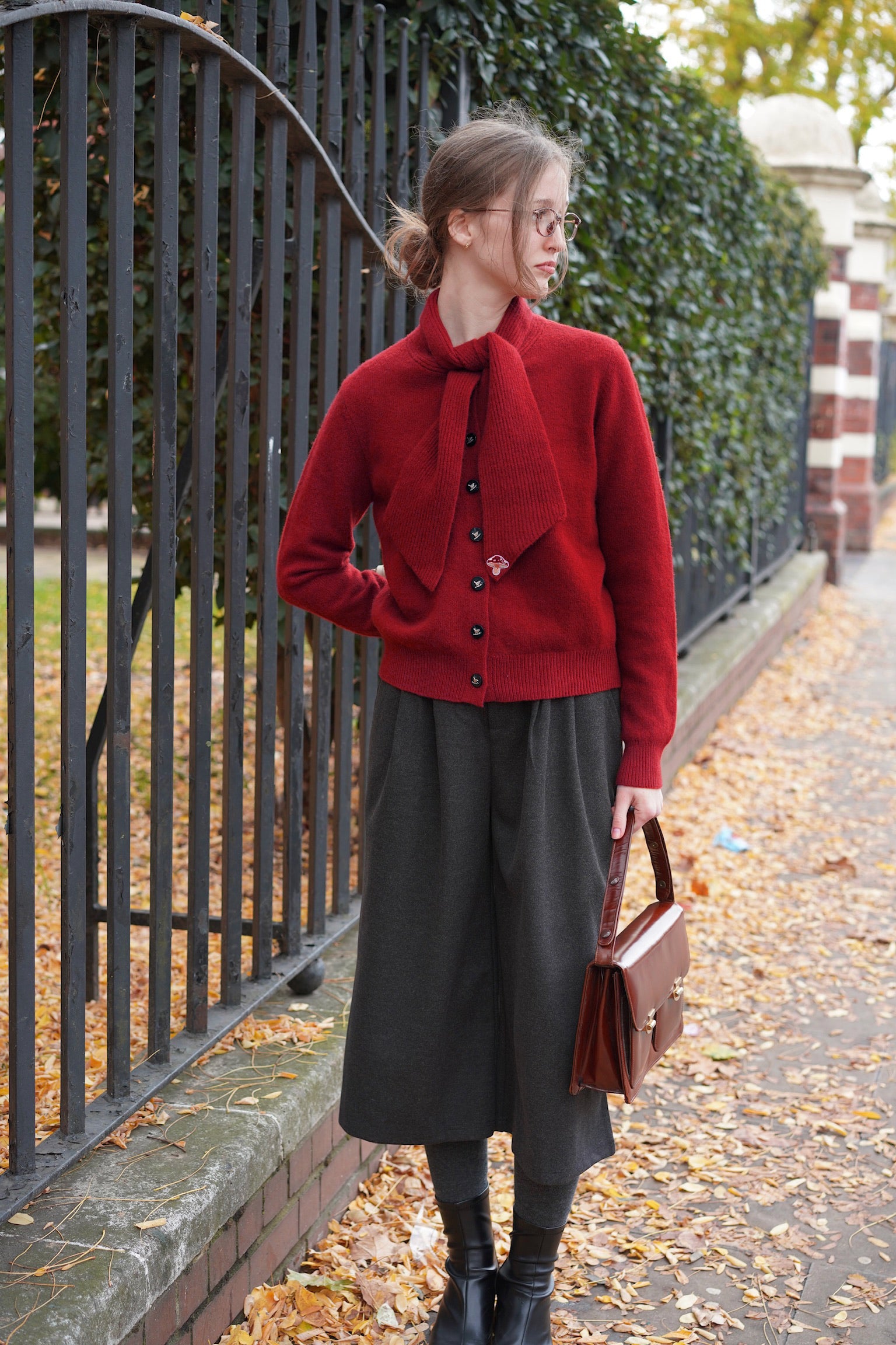 Miss Honey Wool Jumper（Cranberry Red ）