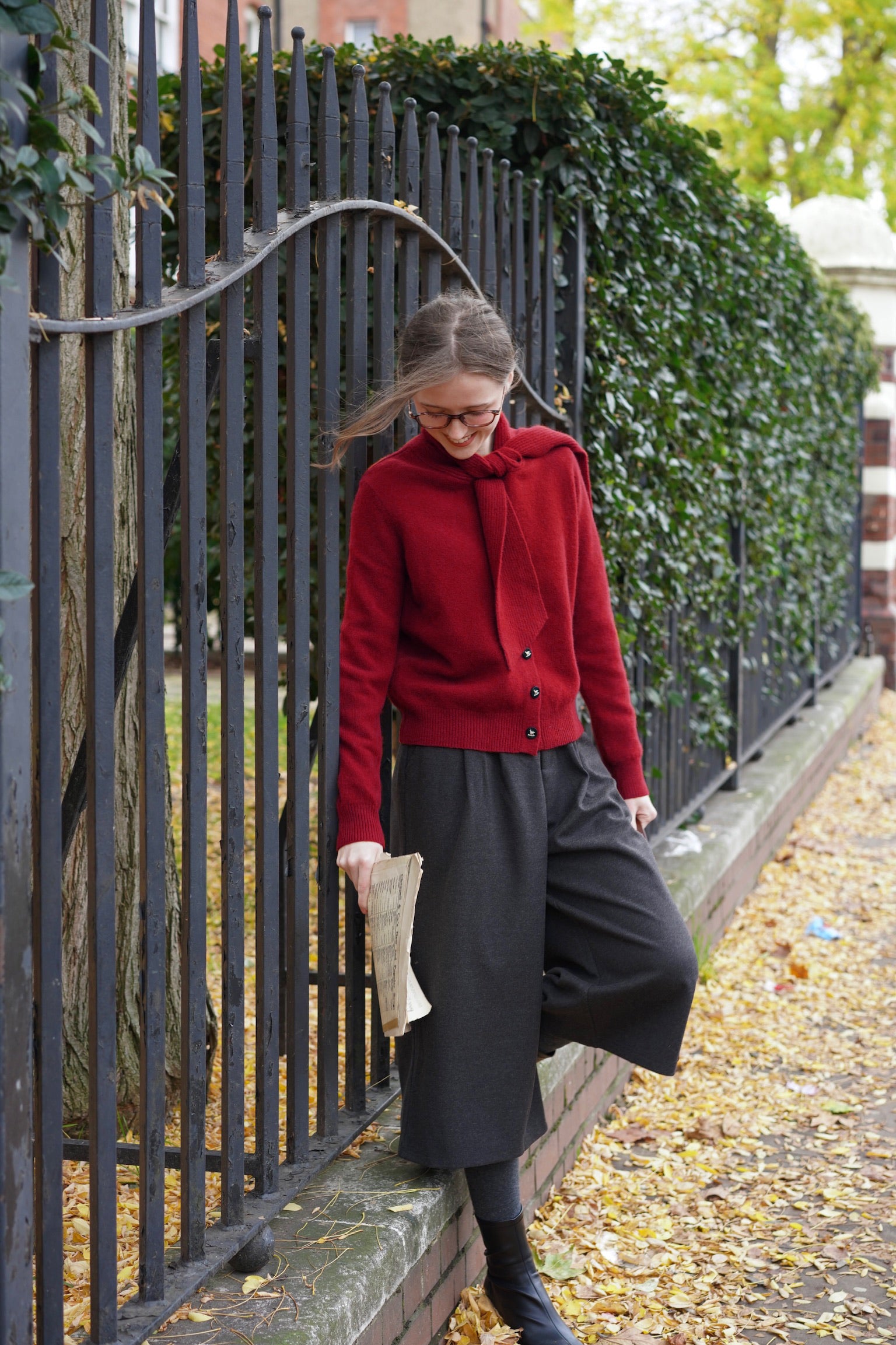 Miss Honey Wool Jumper（Cranberry Red ）