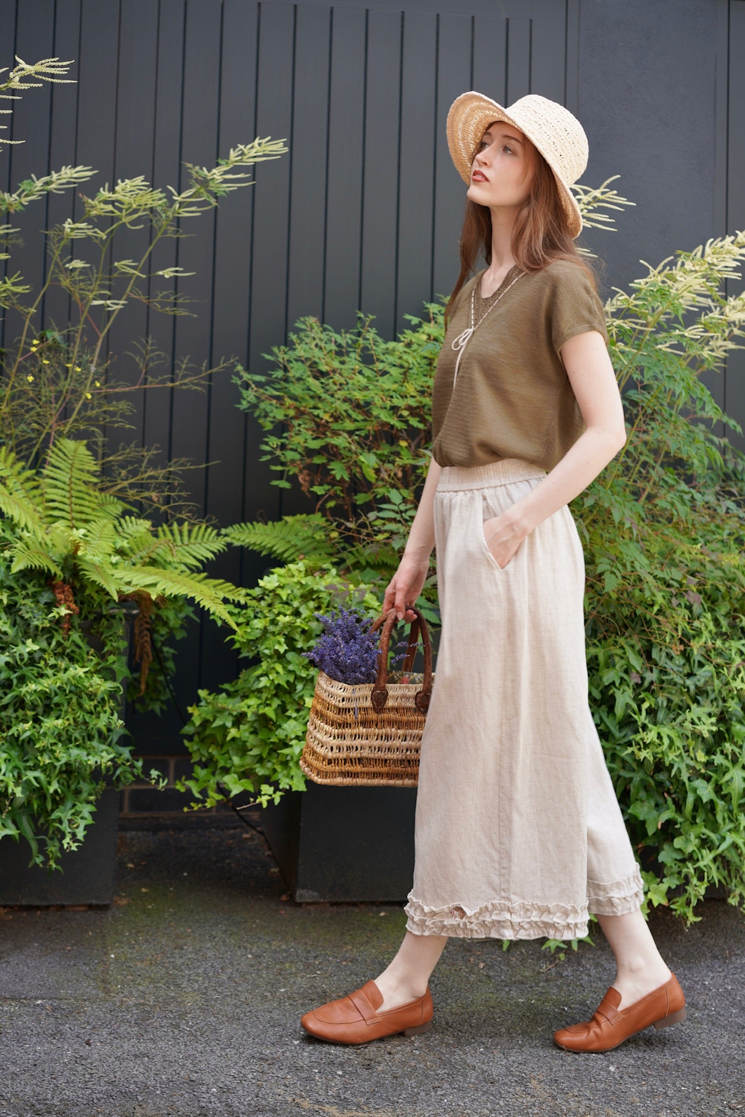 Olive Grove Crochet Tie Top