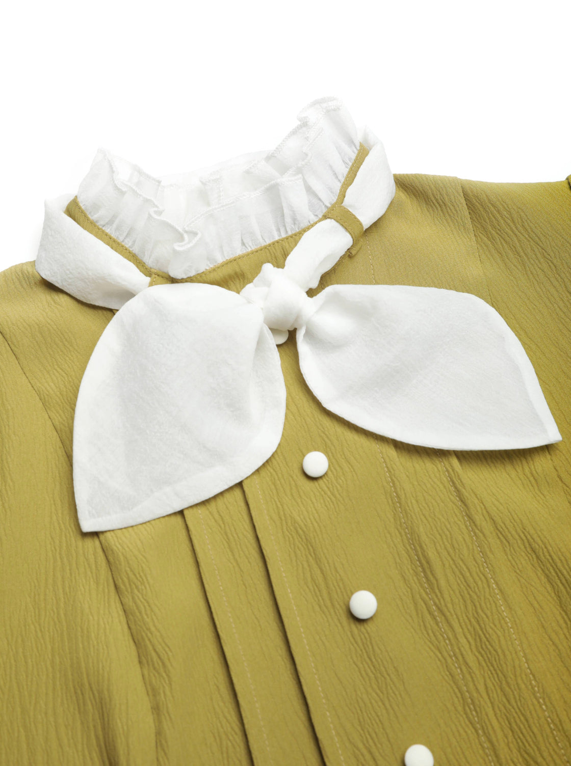 Olive Retro Bow Shirt