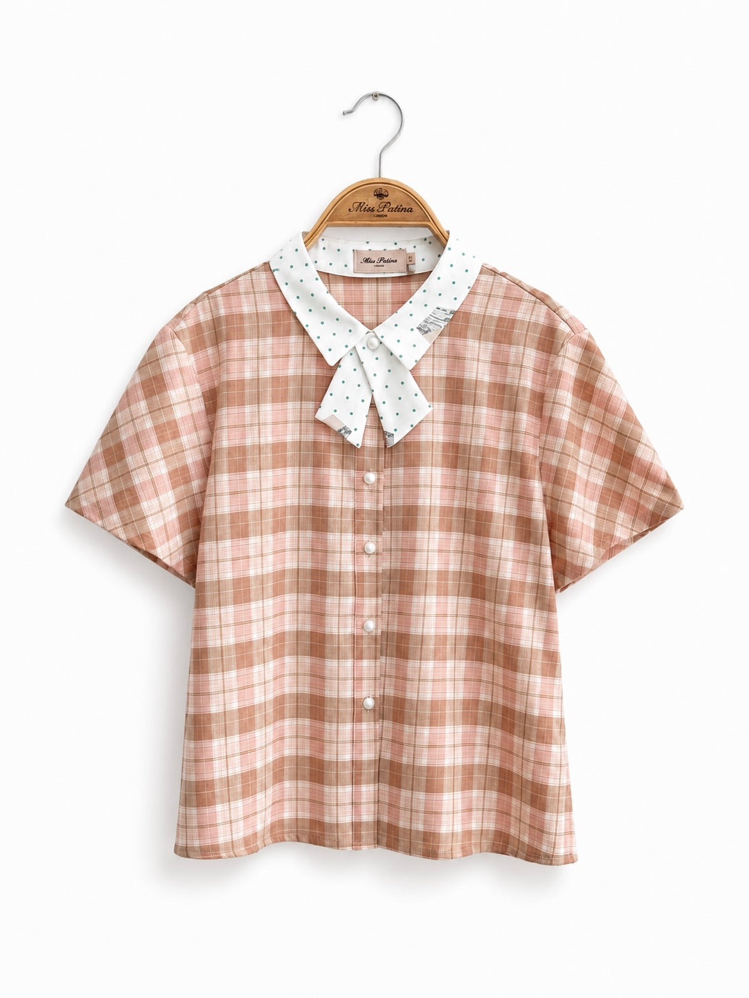 Pauline Fossil Blouse (Rose Tartan)