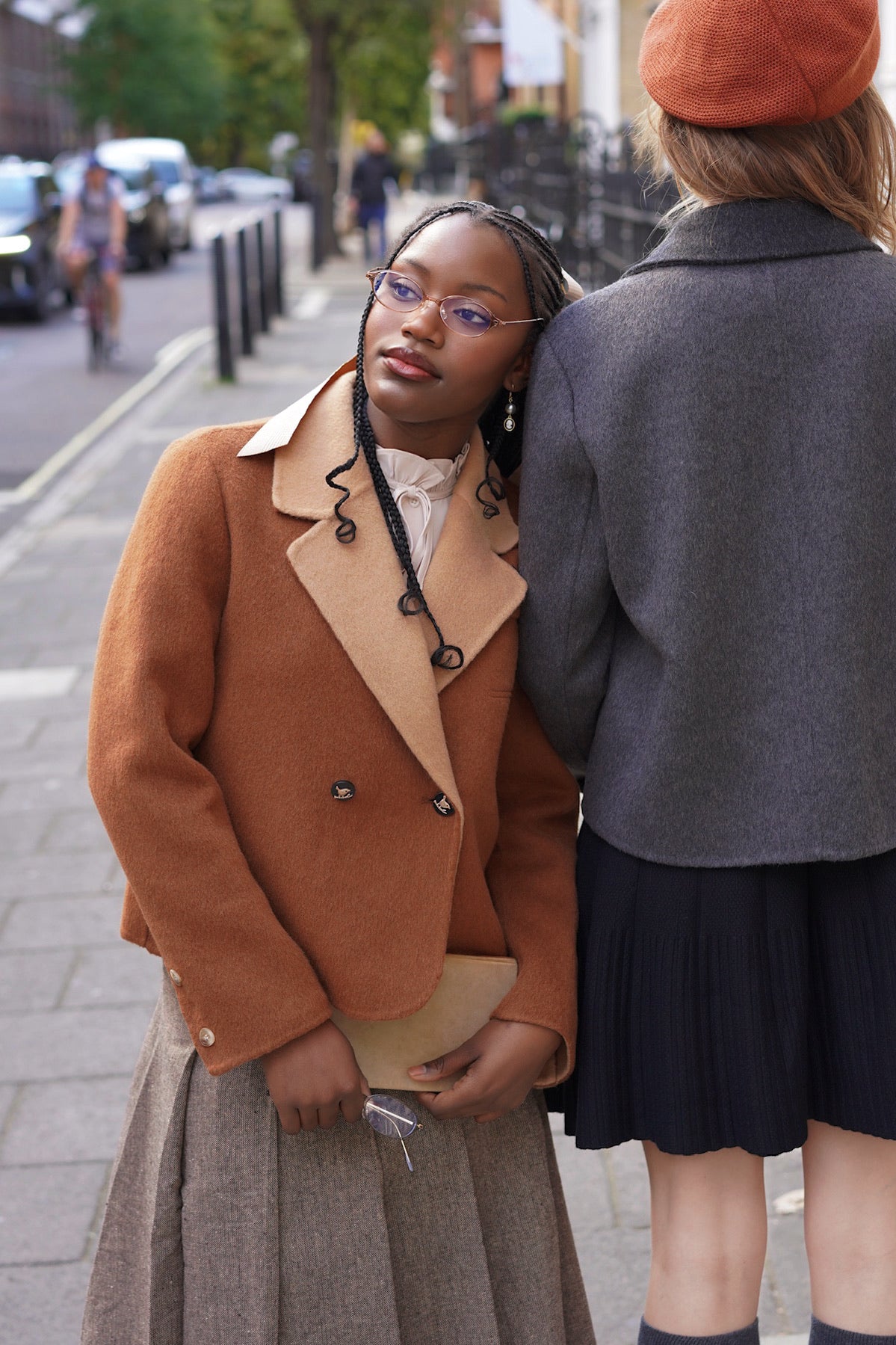 Peekaboo Cat Wool Blazer (Oxford Grey）