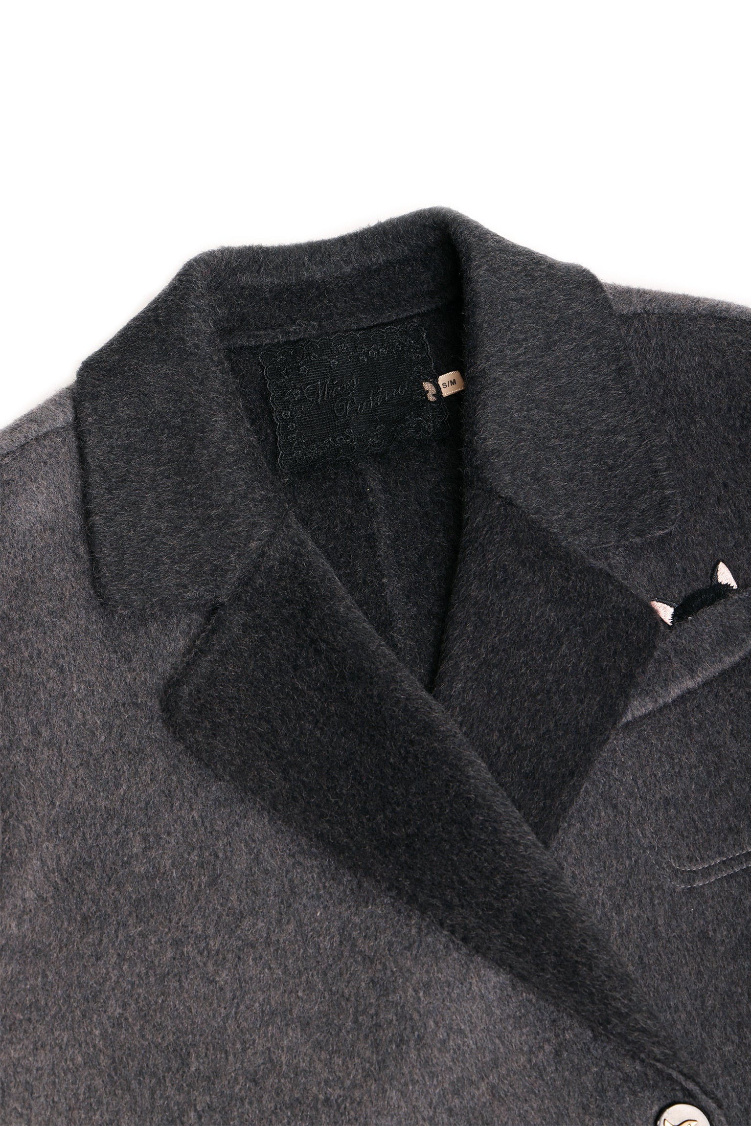 Peekaboo Cat Wool Blazer (Oxford Grey）