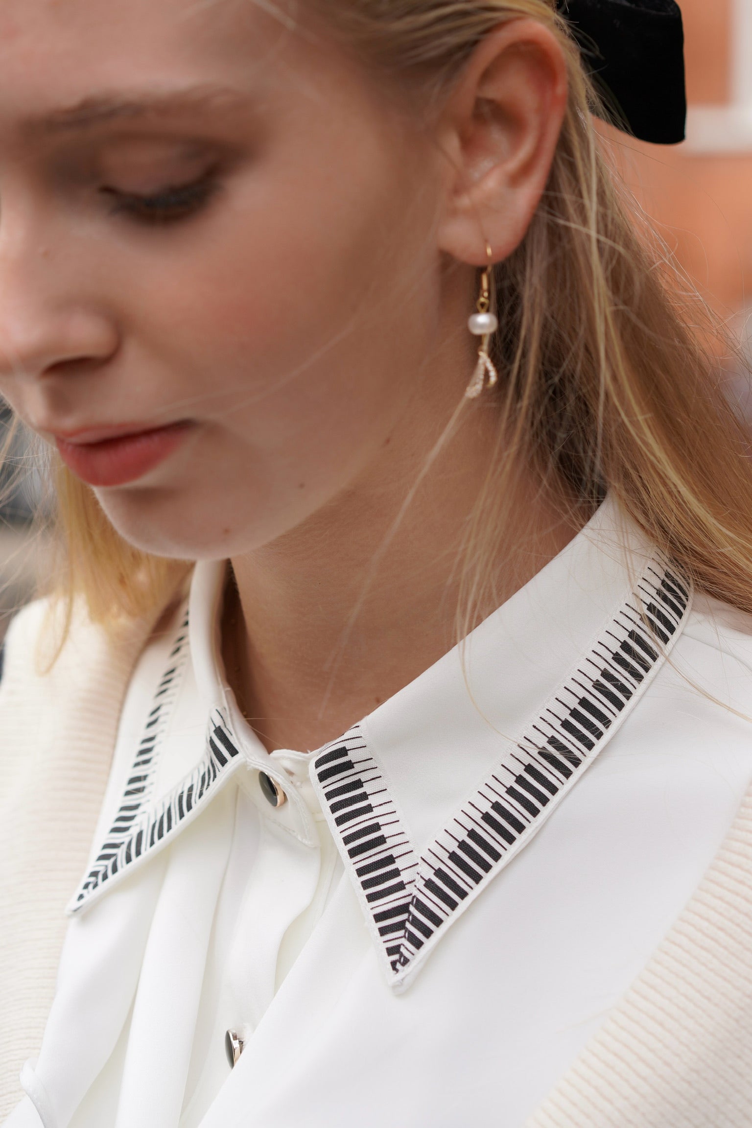 Piano Collar Ruffled Blouse – New Edition