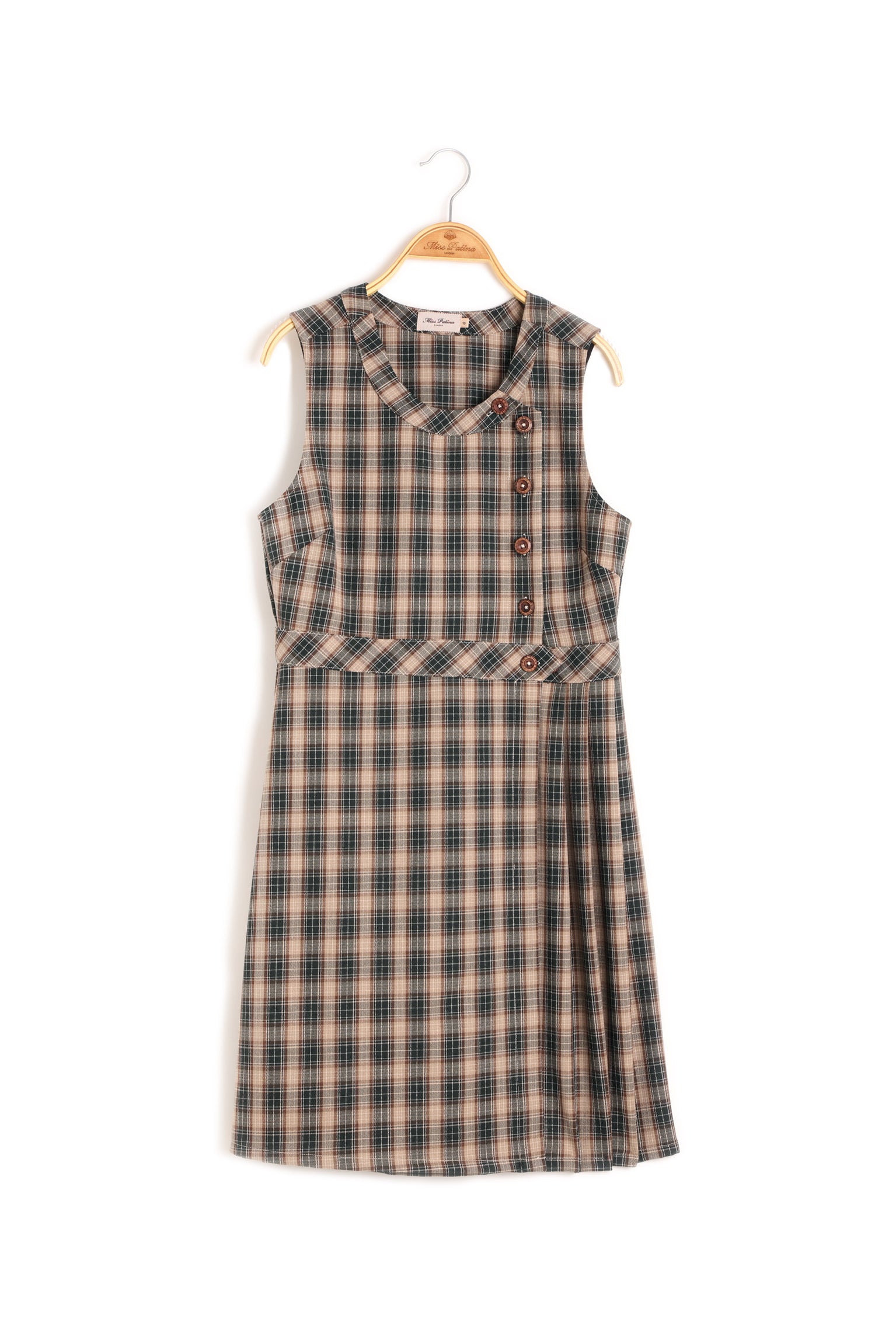 Pumpkin Plaid Pinafore Dress