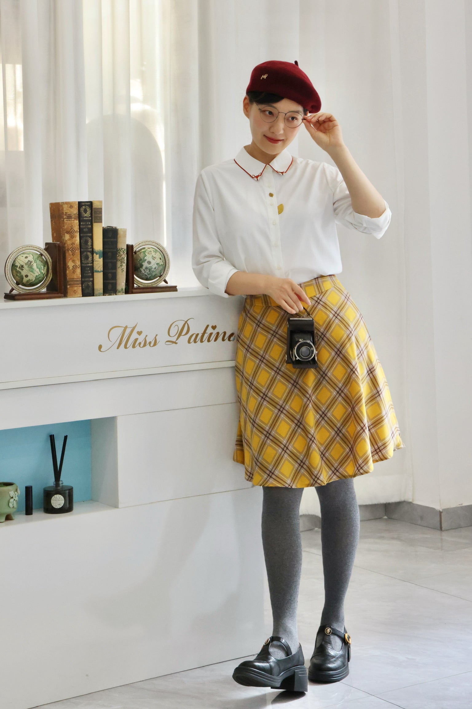 Pumpkin Spice Plaid Skirt