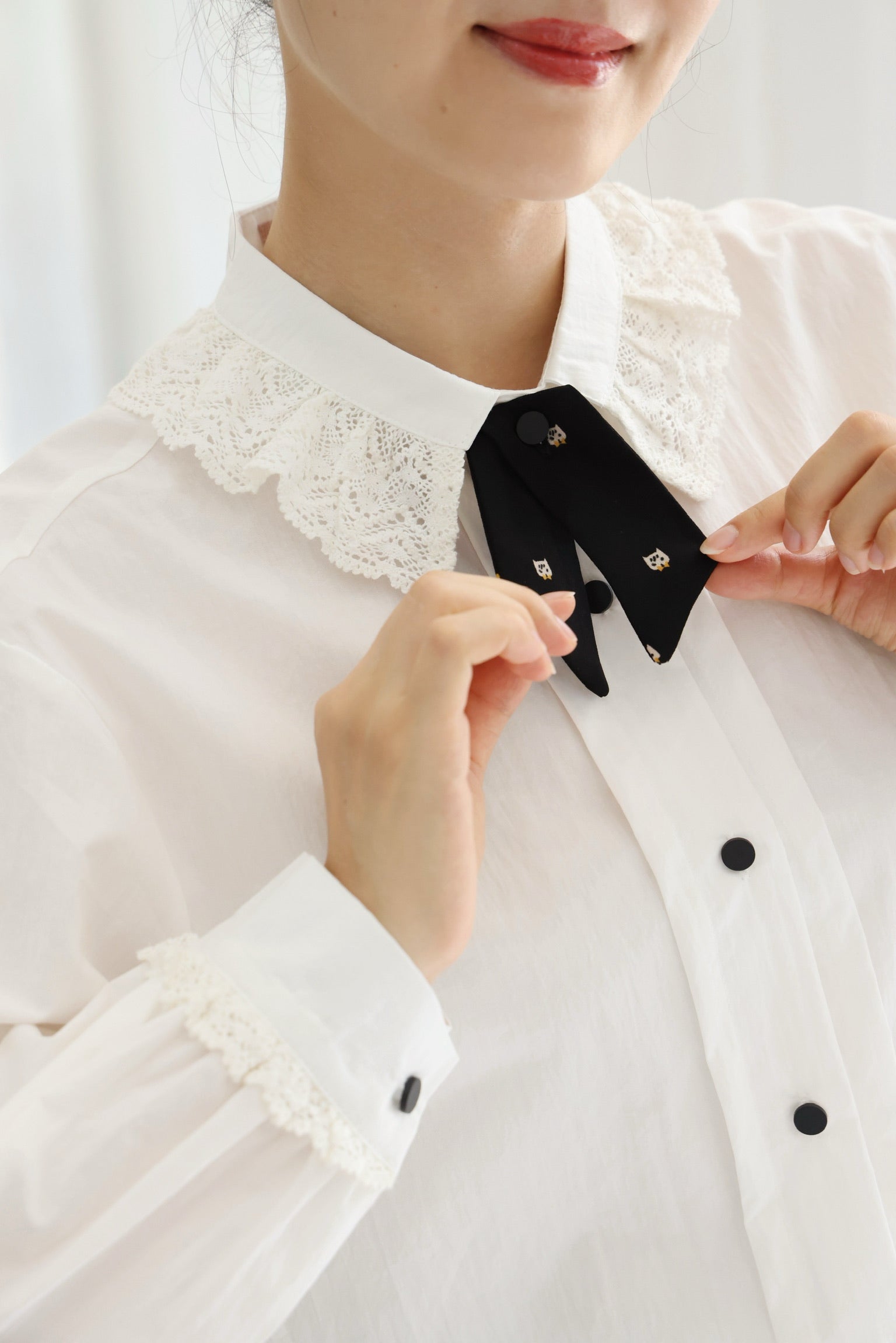 Raven Lace Collar Shirt