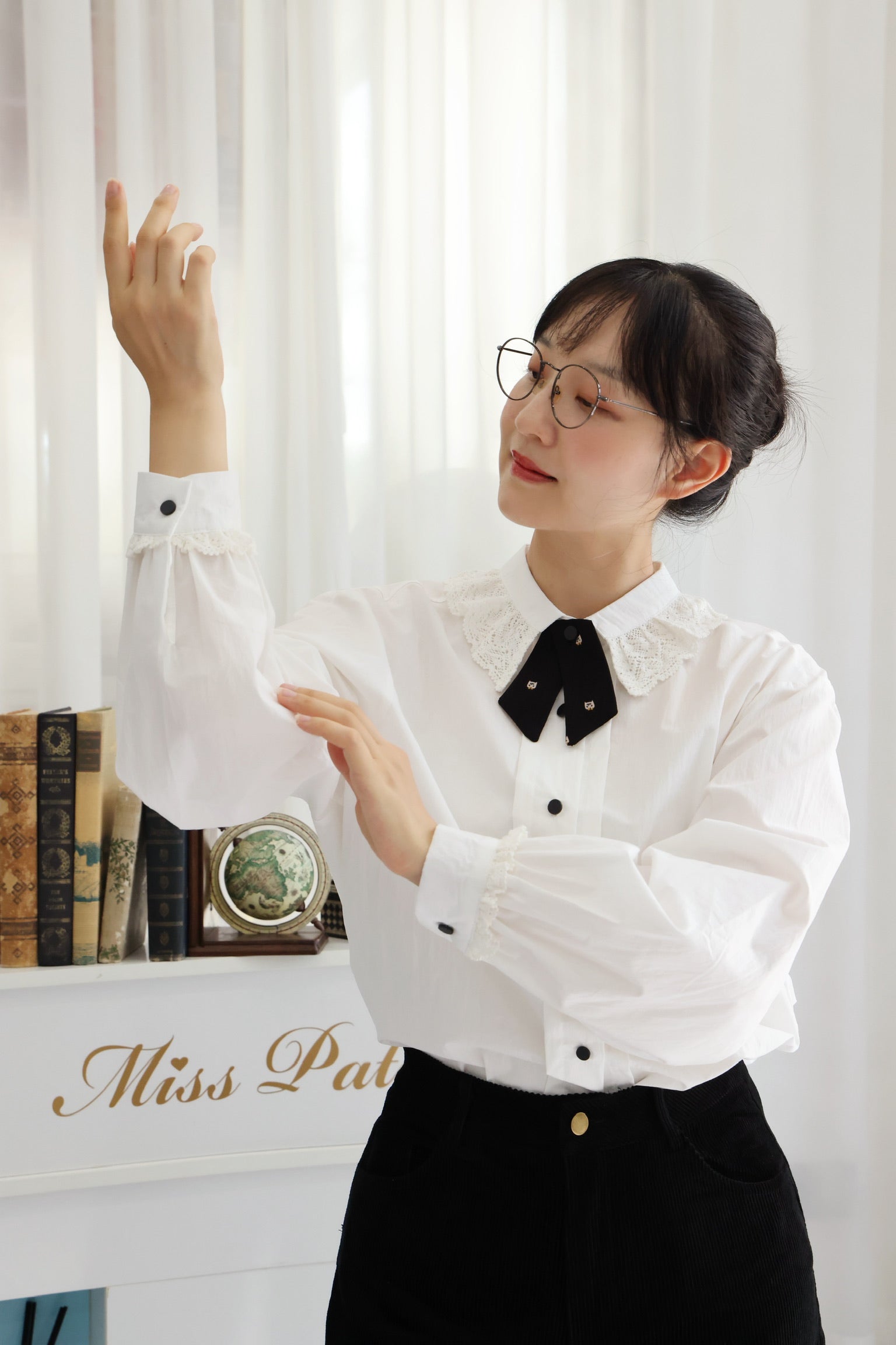Raven Lace Collar Shirt