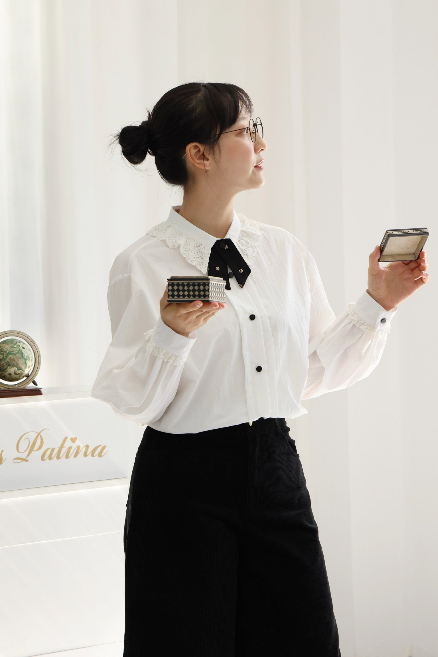 Raven Lace Collar Shirt