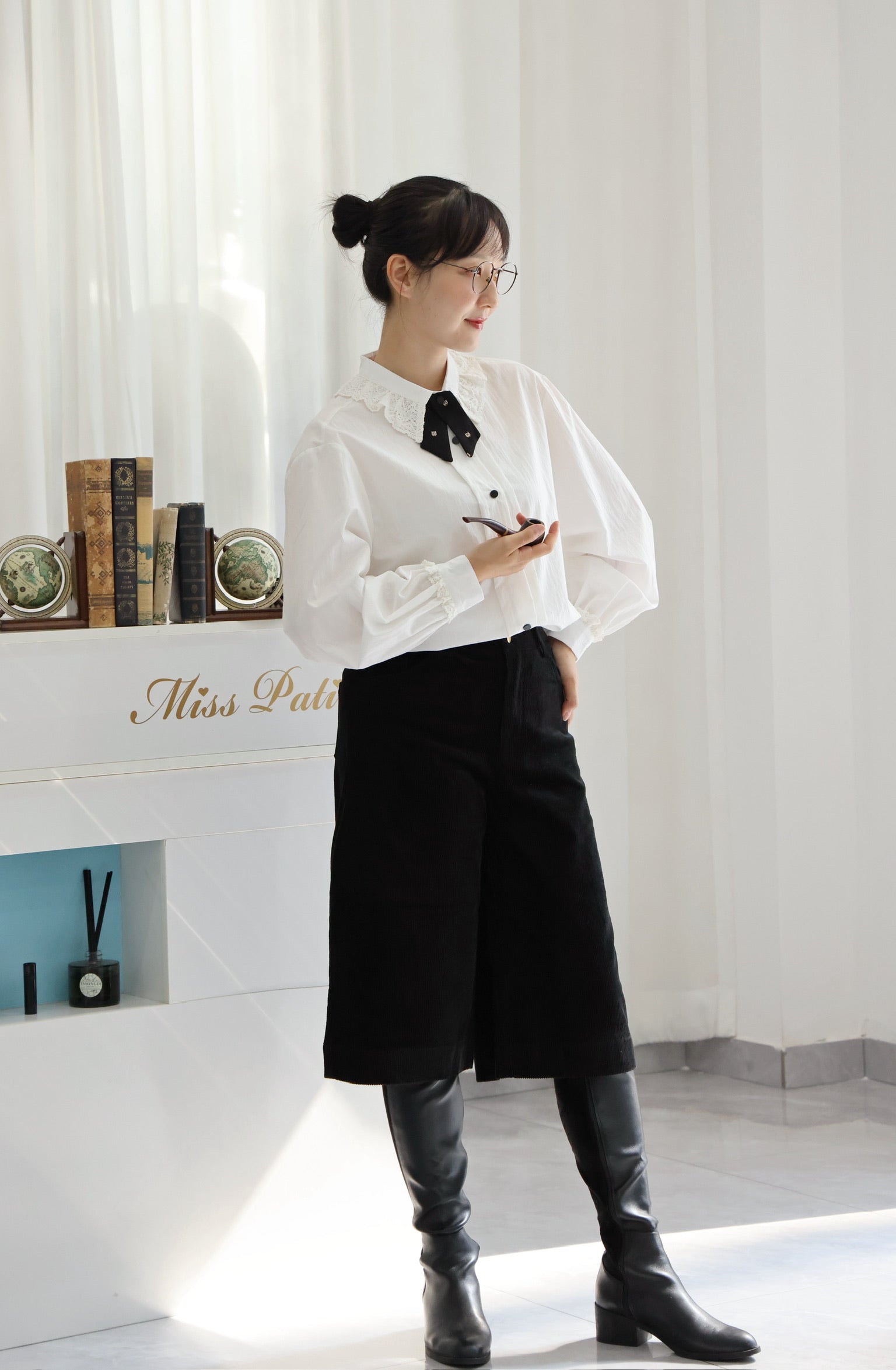 Raven Lace Collar Shirt