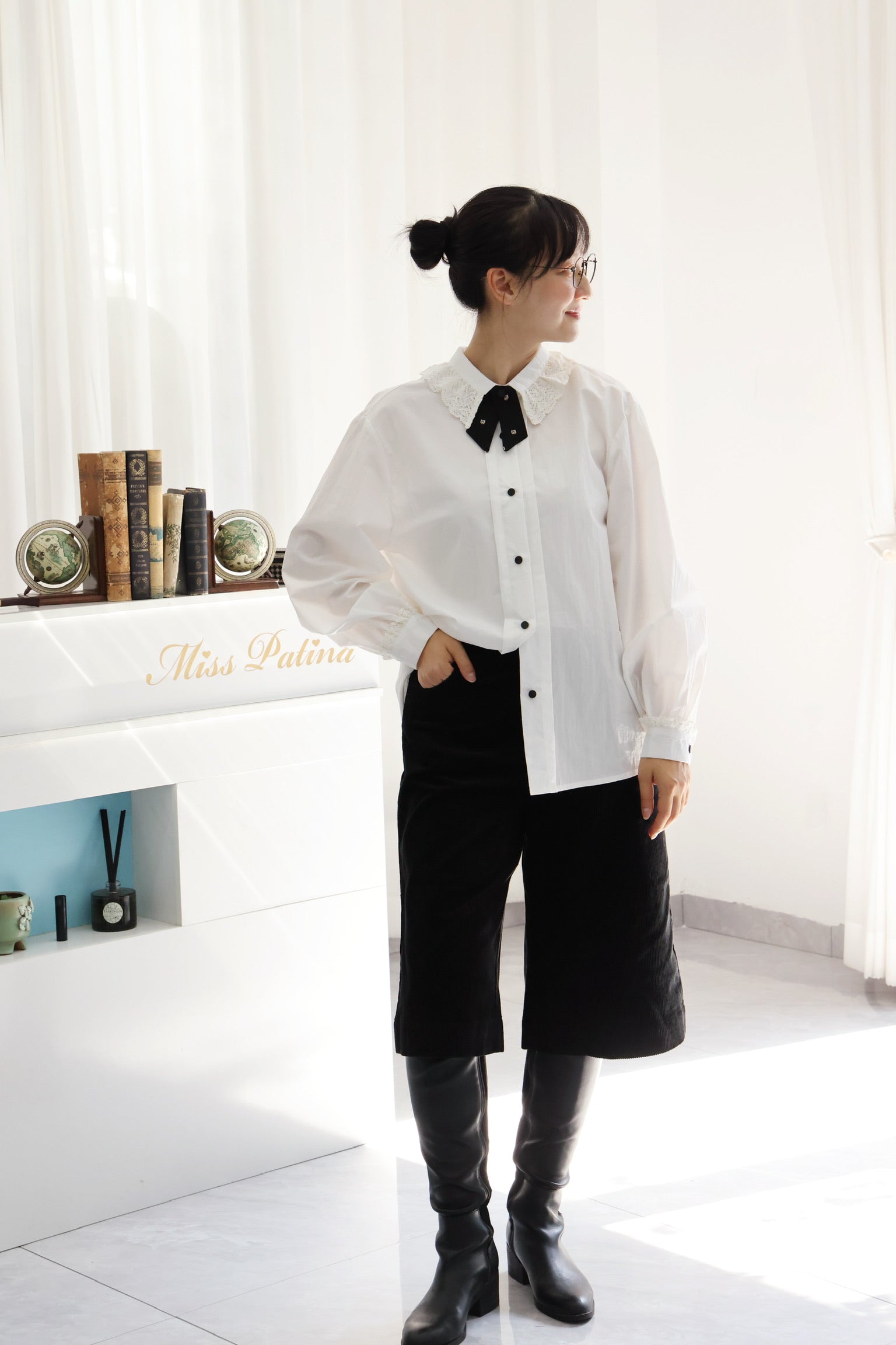 Raven Lace Collar Shirt