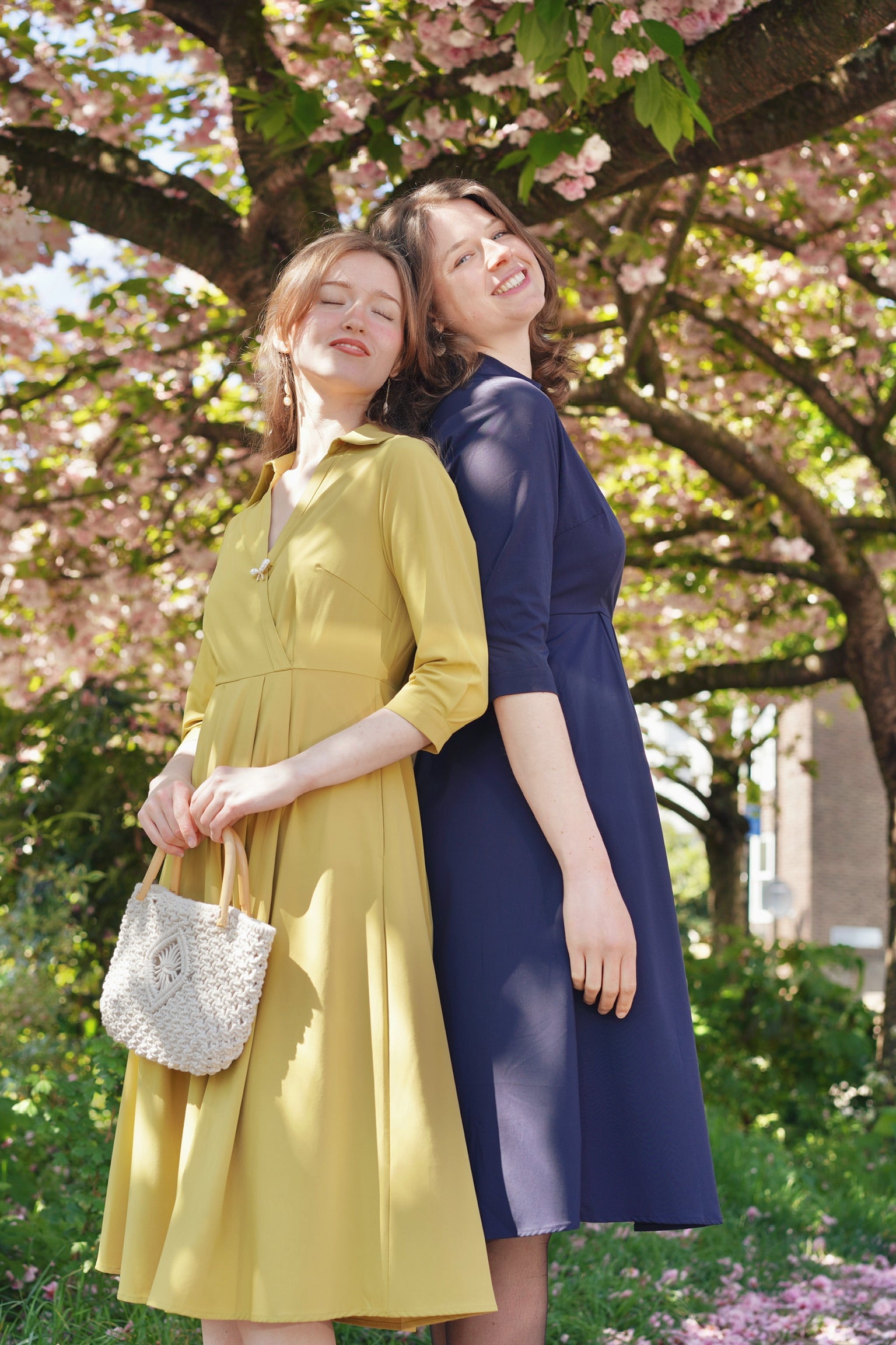 Retro Kelly Midi Dress  (Navy)