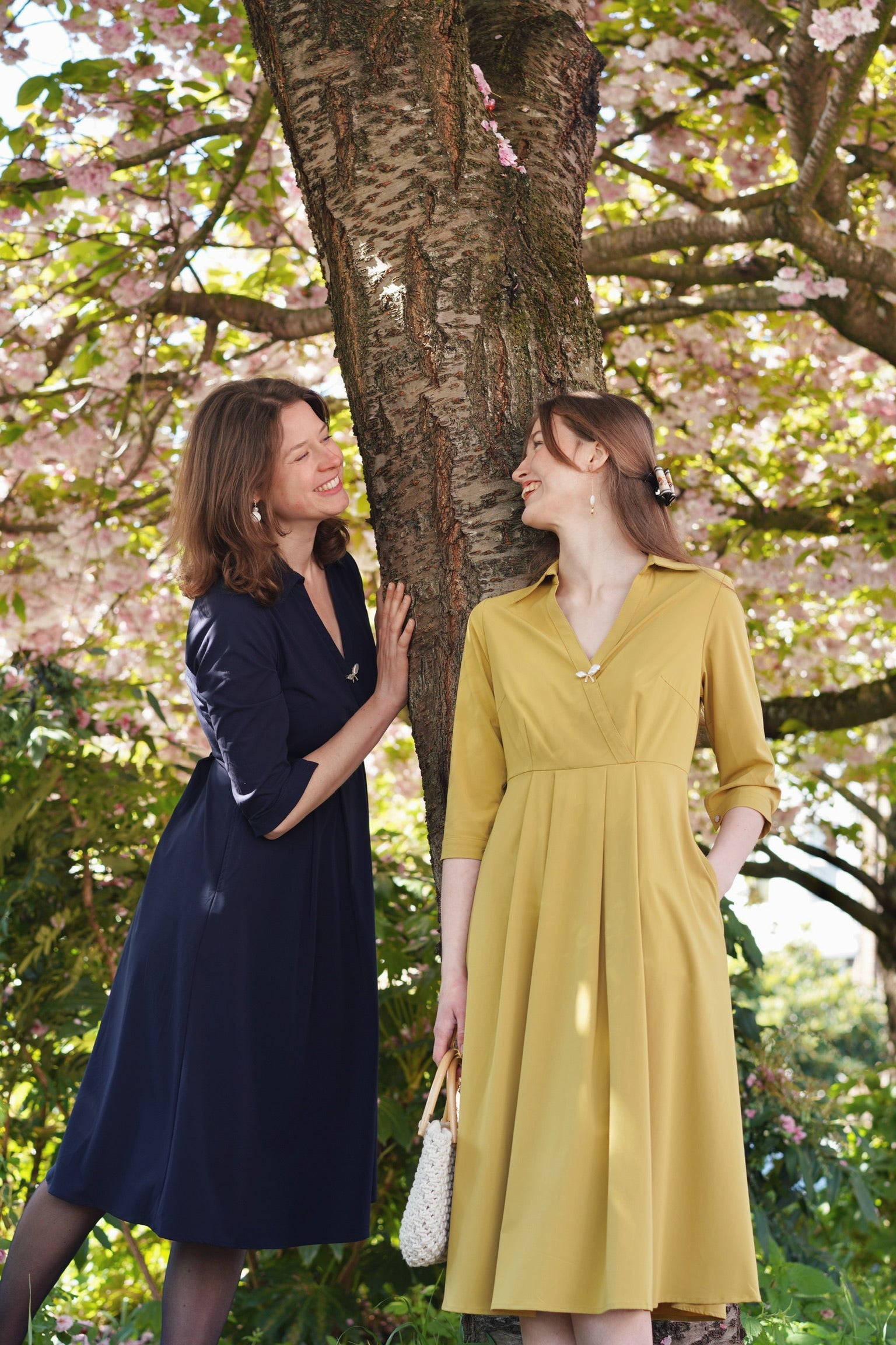 Retro Kelly Midi Dress  (Navy)