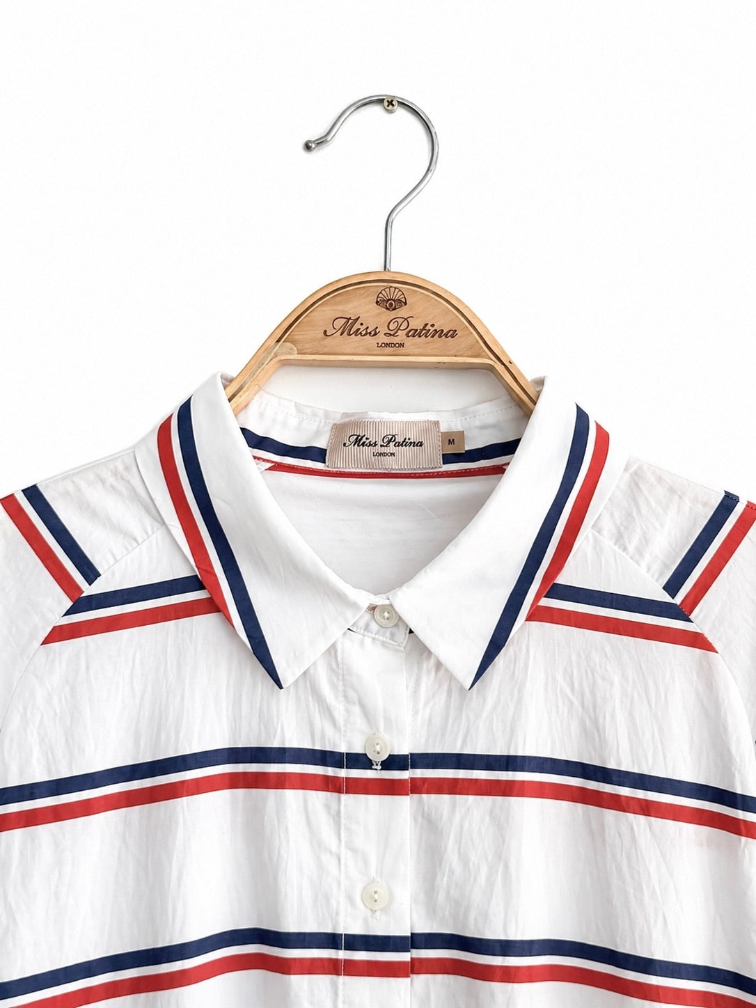Retro Nautical Stripe Cotton Shirt Dress