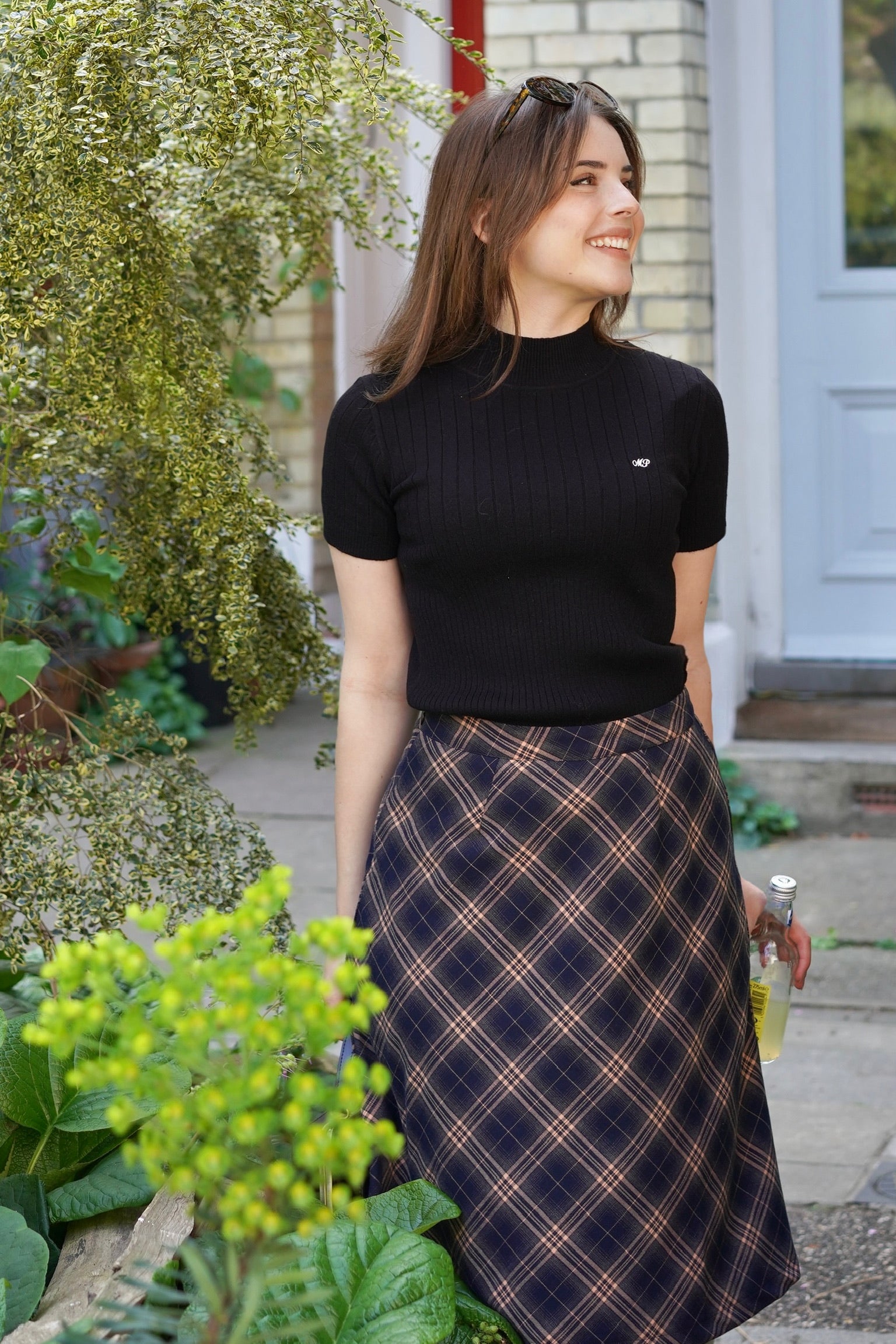 Retro Rizzo Knit Top (Black)