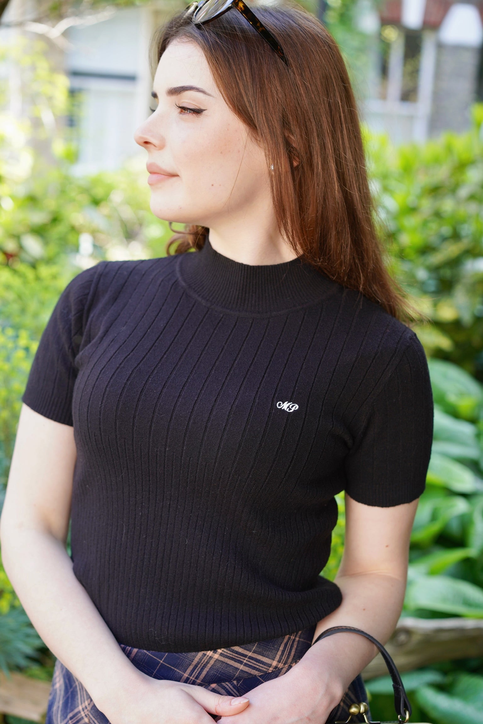 Retro Rizzo Knit Top (Black)