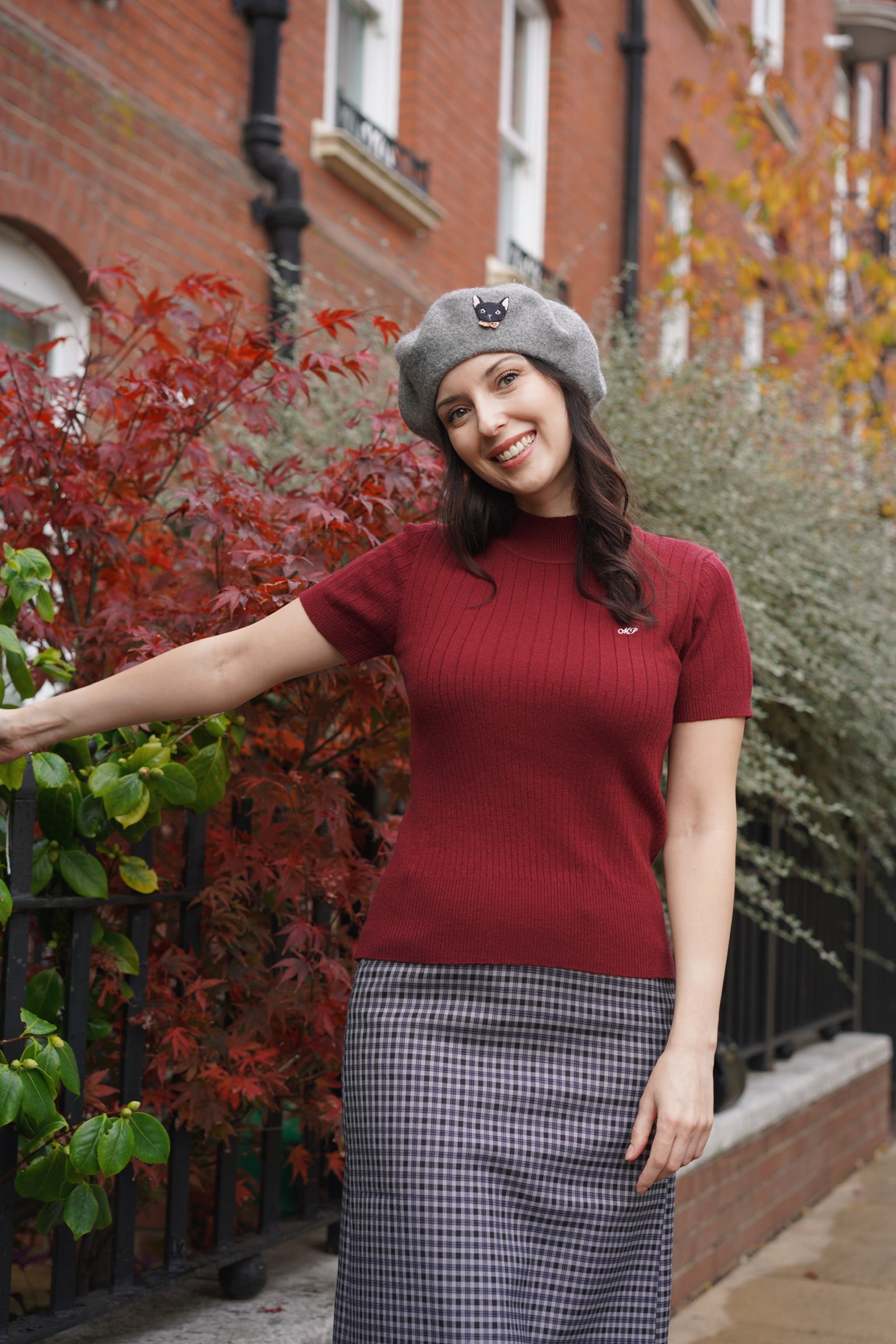 Retro Rizzo Knit Top (Wine)