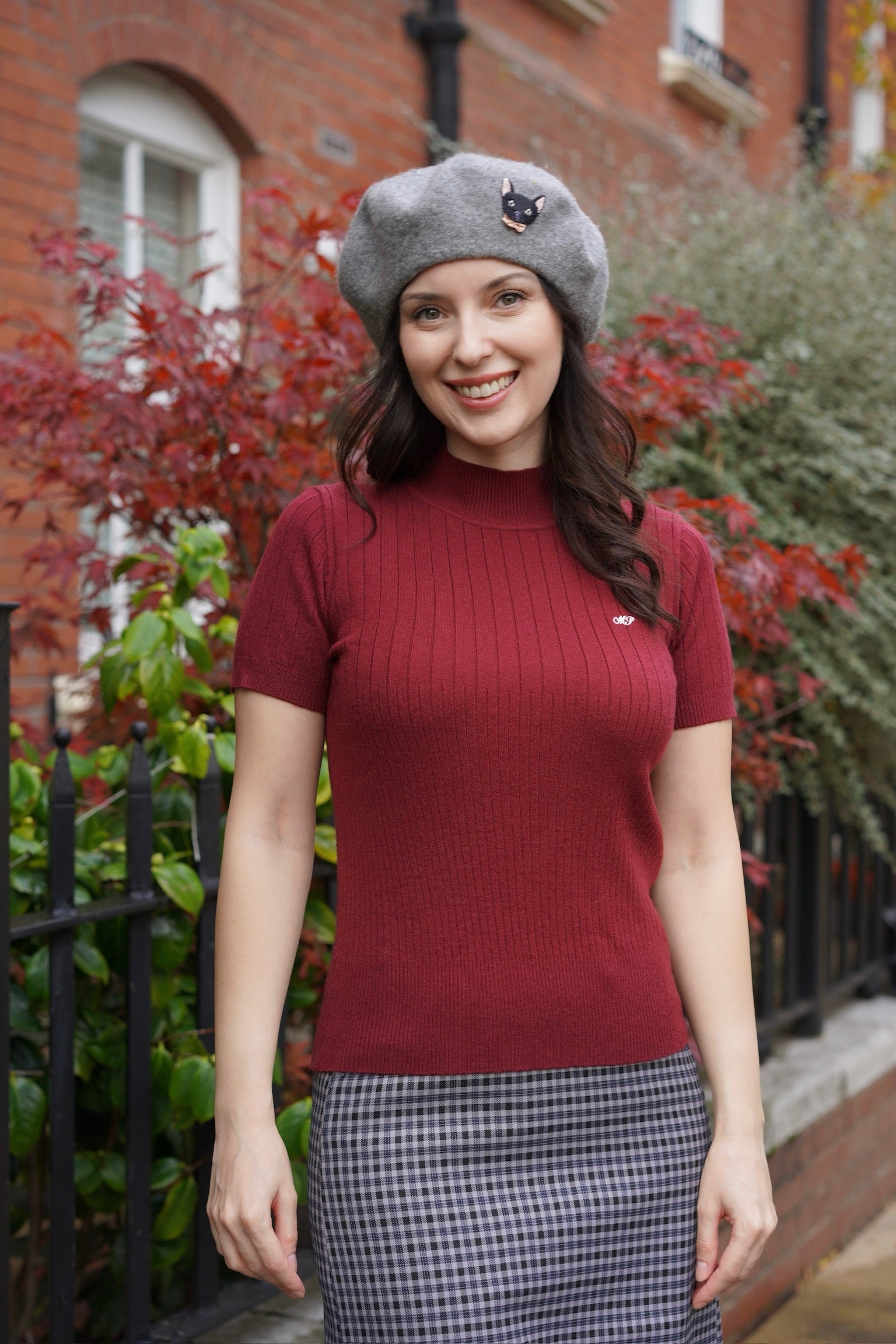 Retro Rizzo Knit Top (Wine)
