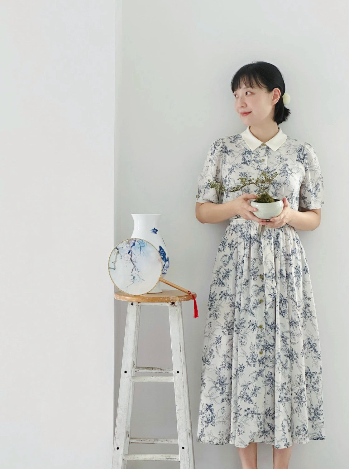 Royal Botany Dress (Blue White Porcelain)