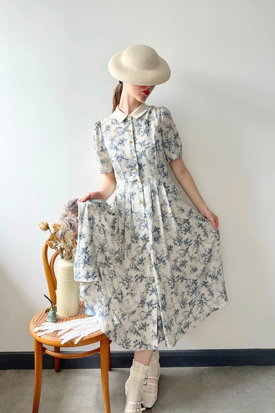 Royal Botany Dress (Blue White Porcelain)