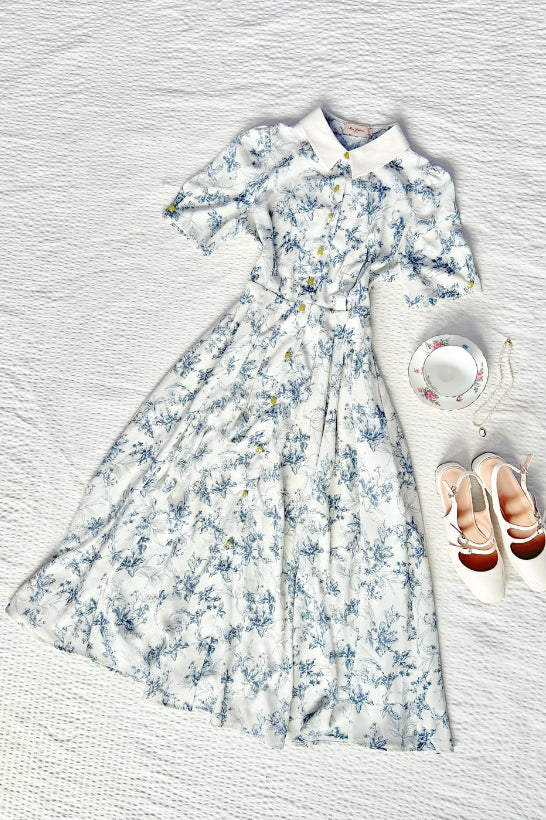 Royal Botany Dress (Blue White Porcelain)