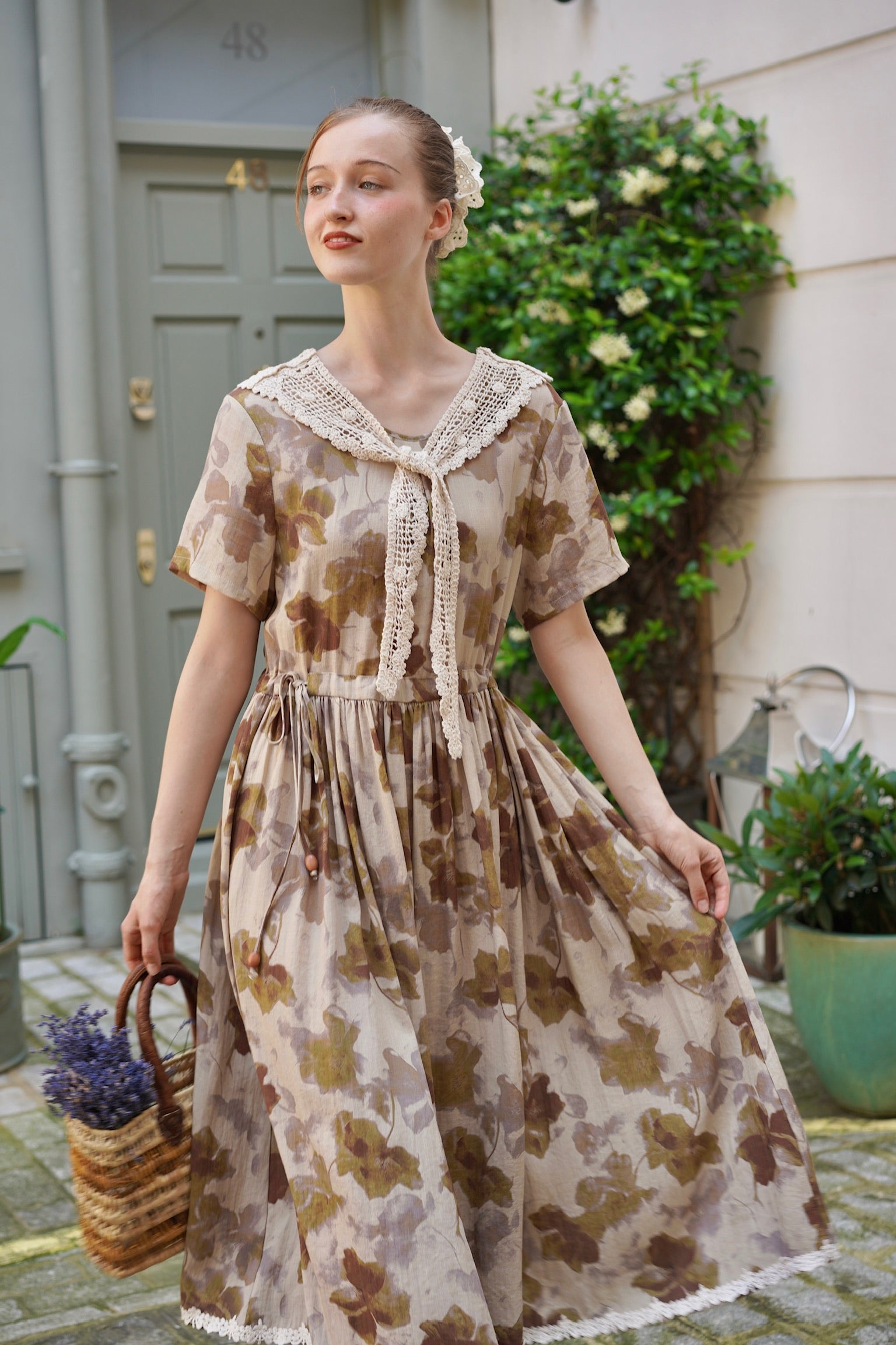 Royal Forest Cottage Dress (Faded Anemone)