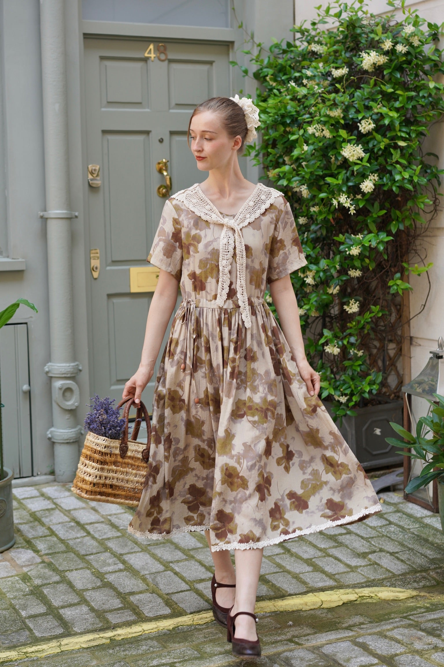 Royal Forest Cottage Dress (Faded Anemone)
