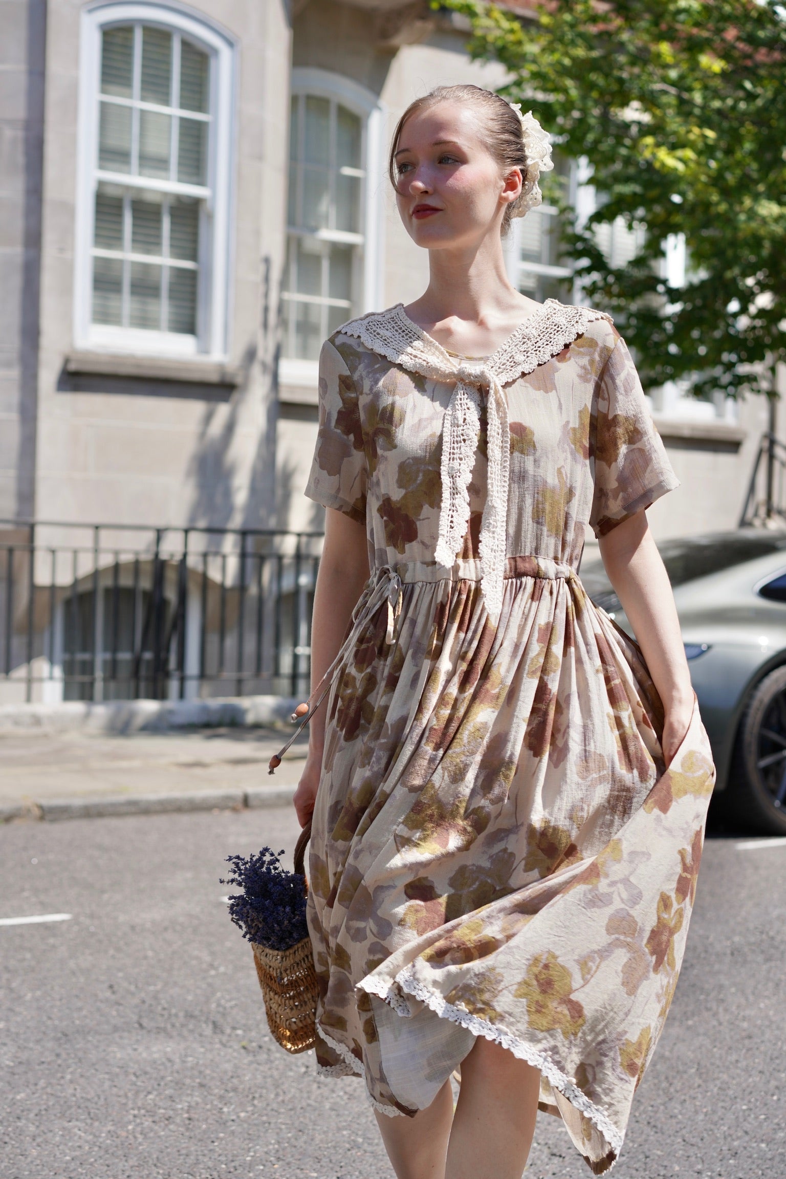 Royal Forest Cottage Dress (Faded Anemone)