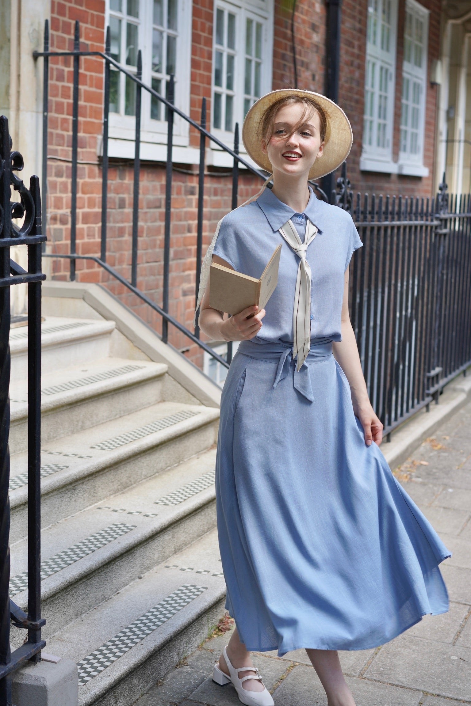 Seaside Clubhouse Shirt & Skirt Set (Blue)