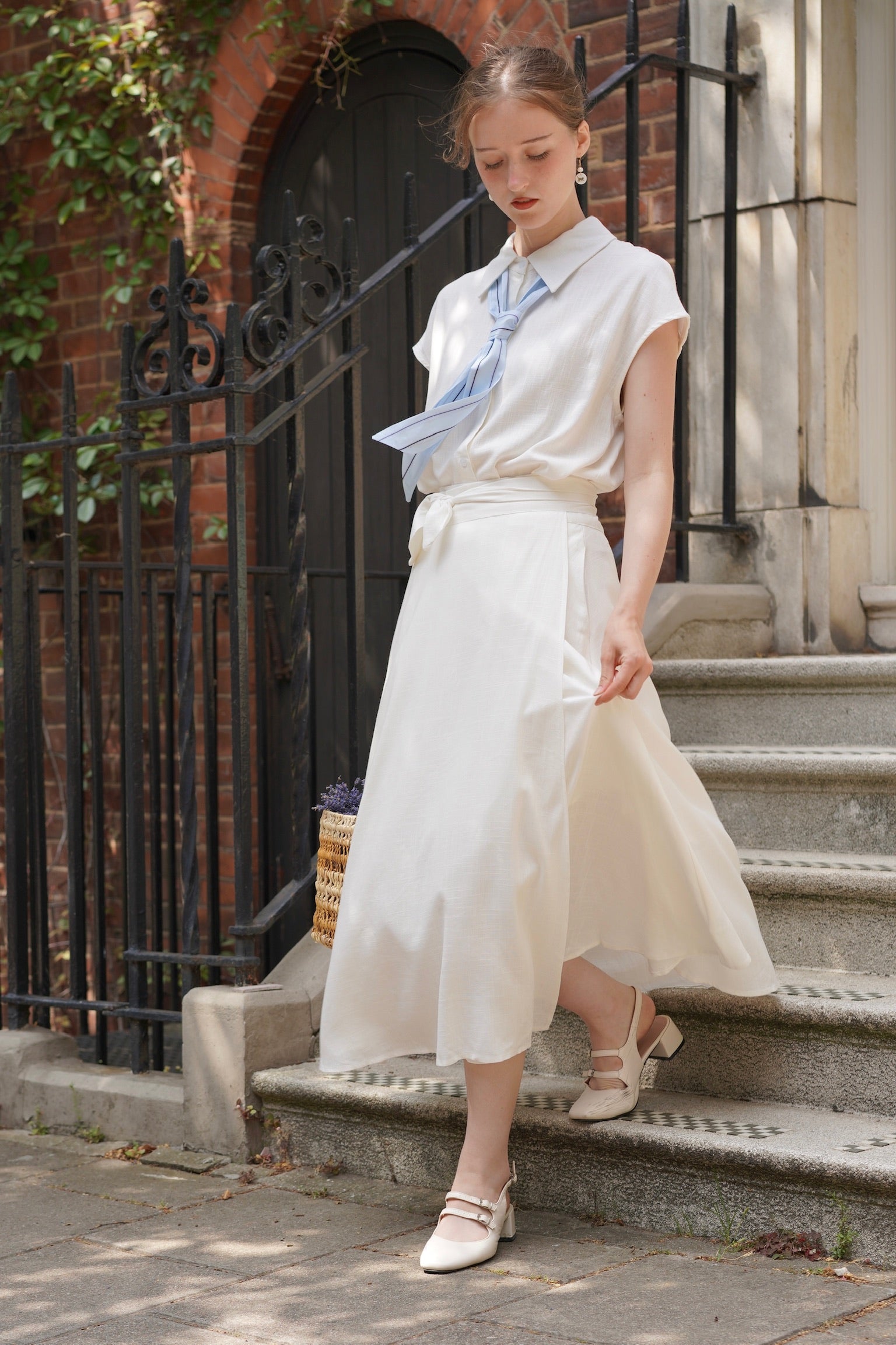 Seaside Clubhouse Shirt & Skirt Set (White)