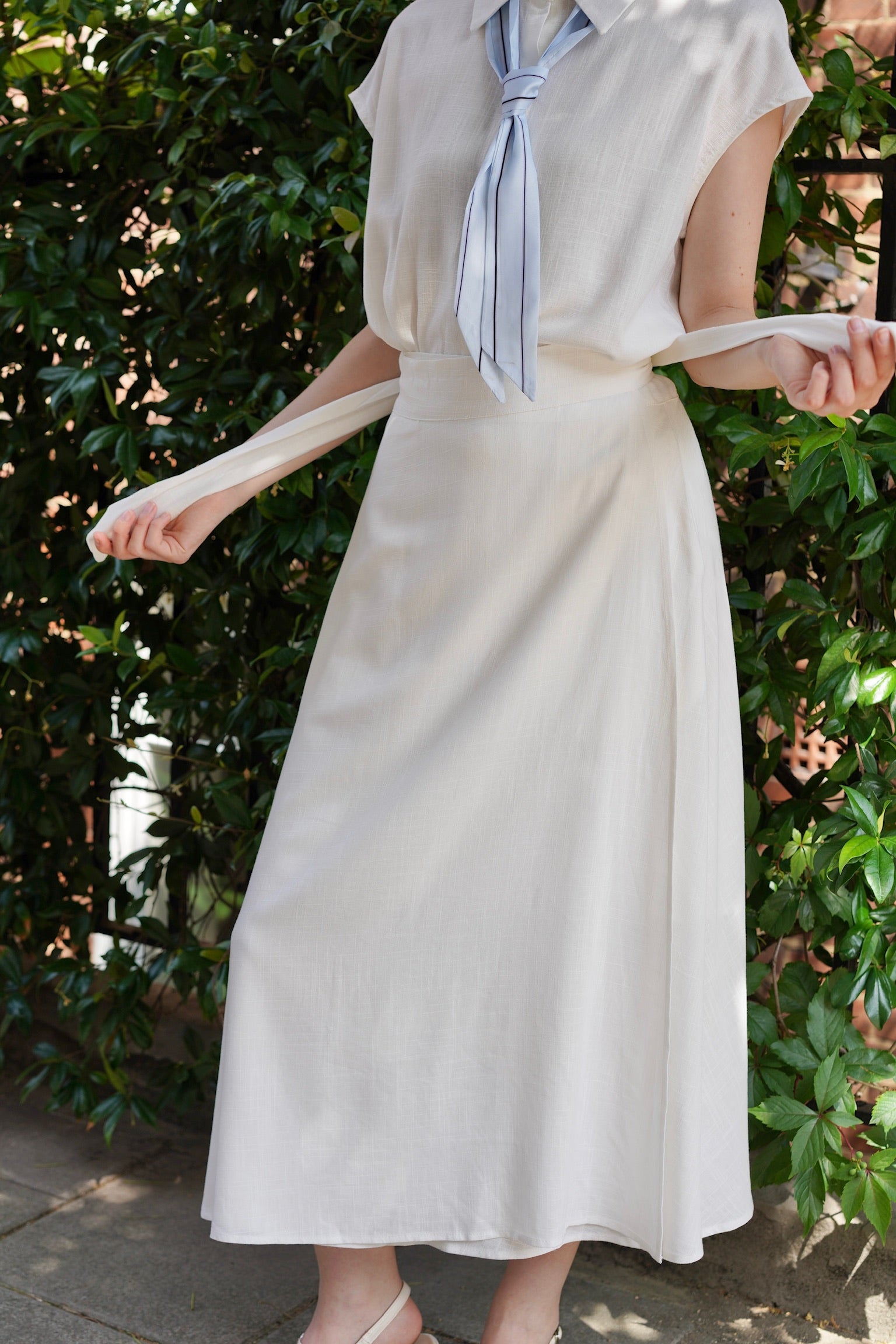Seaside Clubhouse Shirt & Skirt Set (White)