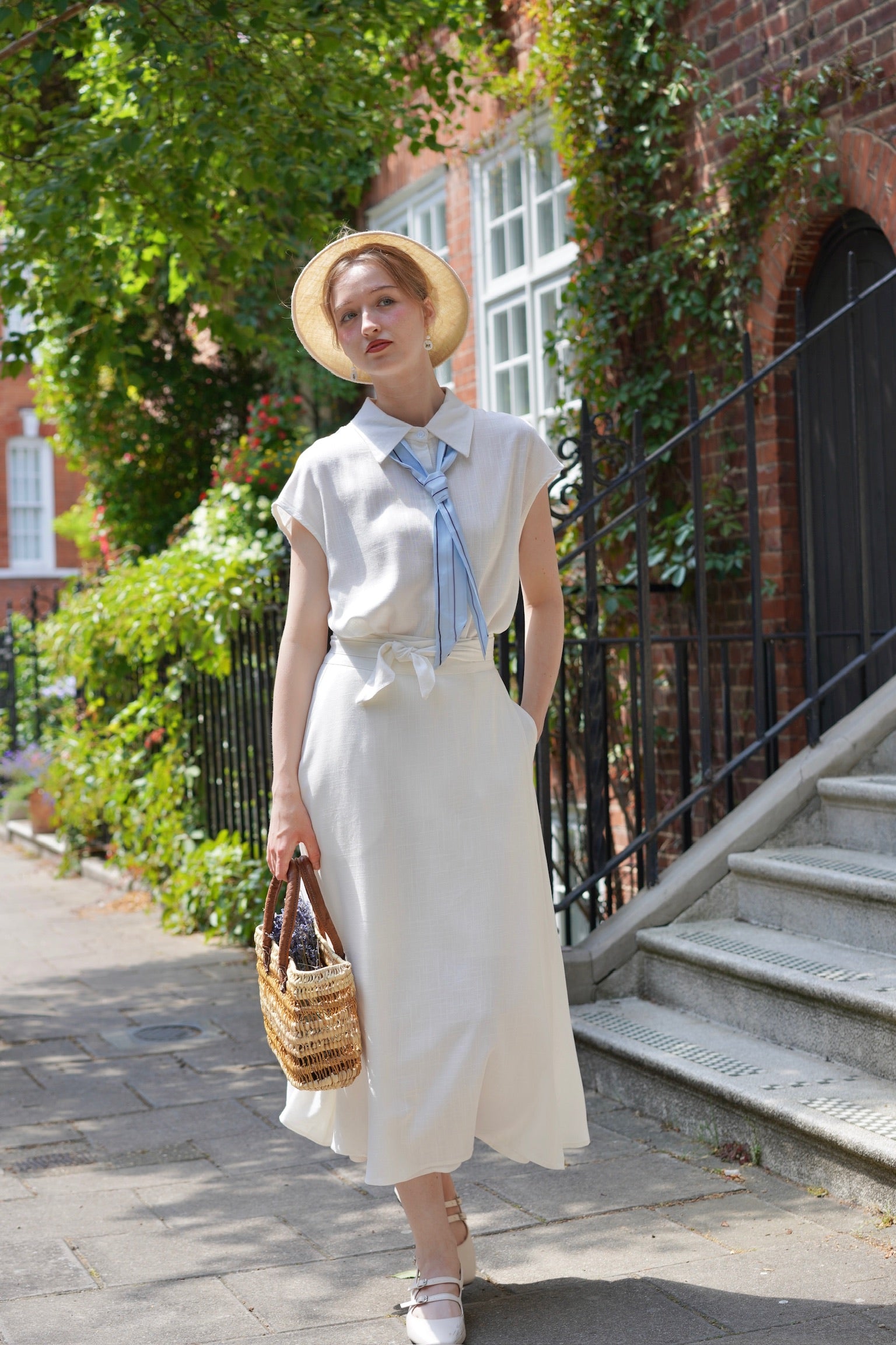 Seaside Clubhouse Shirt & Skirt Set (White)