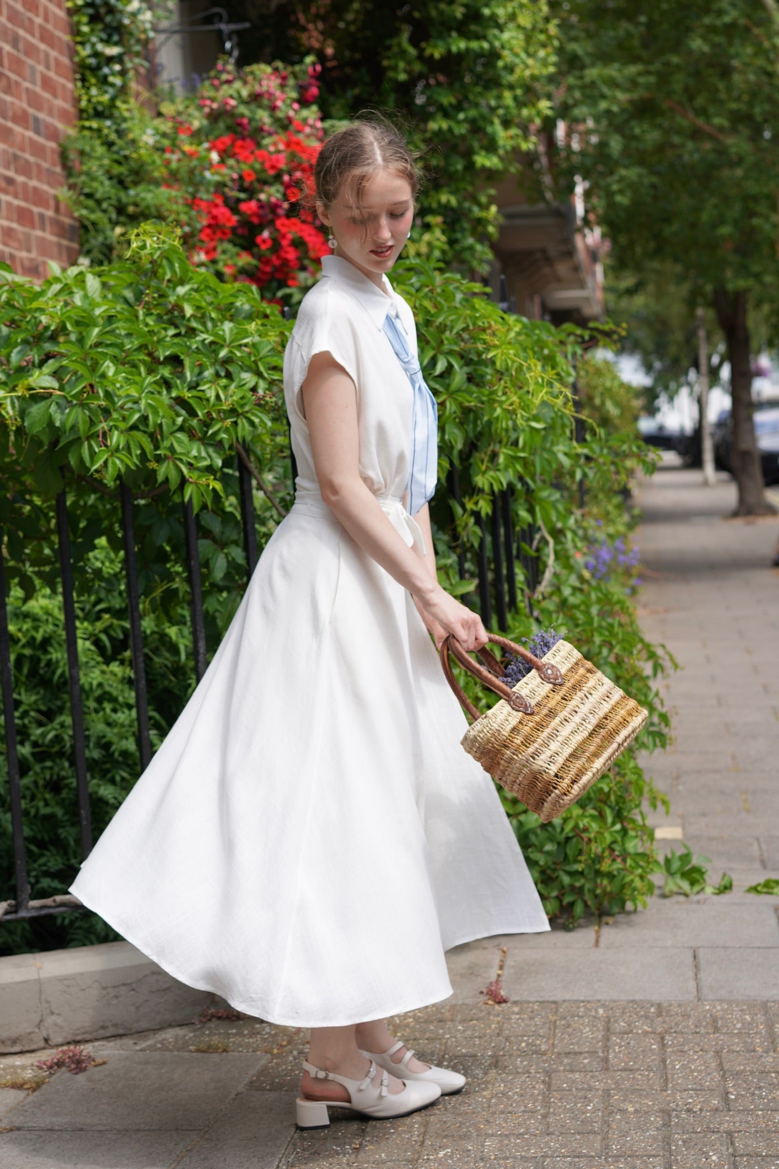 Seaside Clubhouse Shirt & Skirt Set (White)