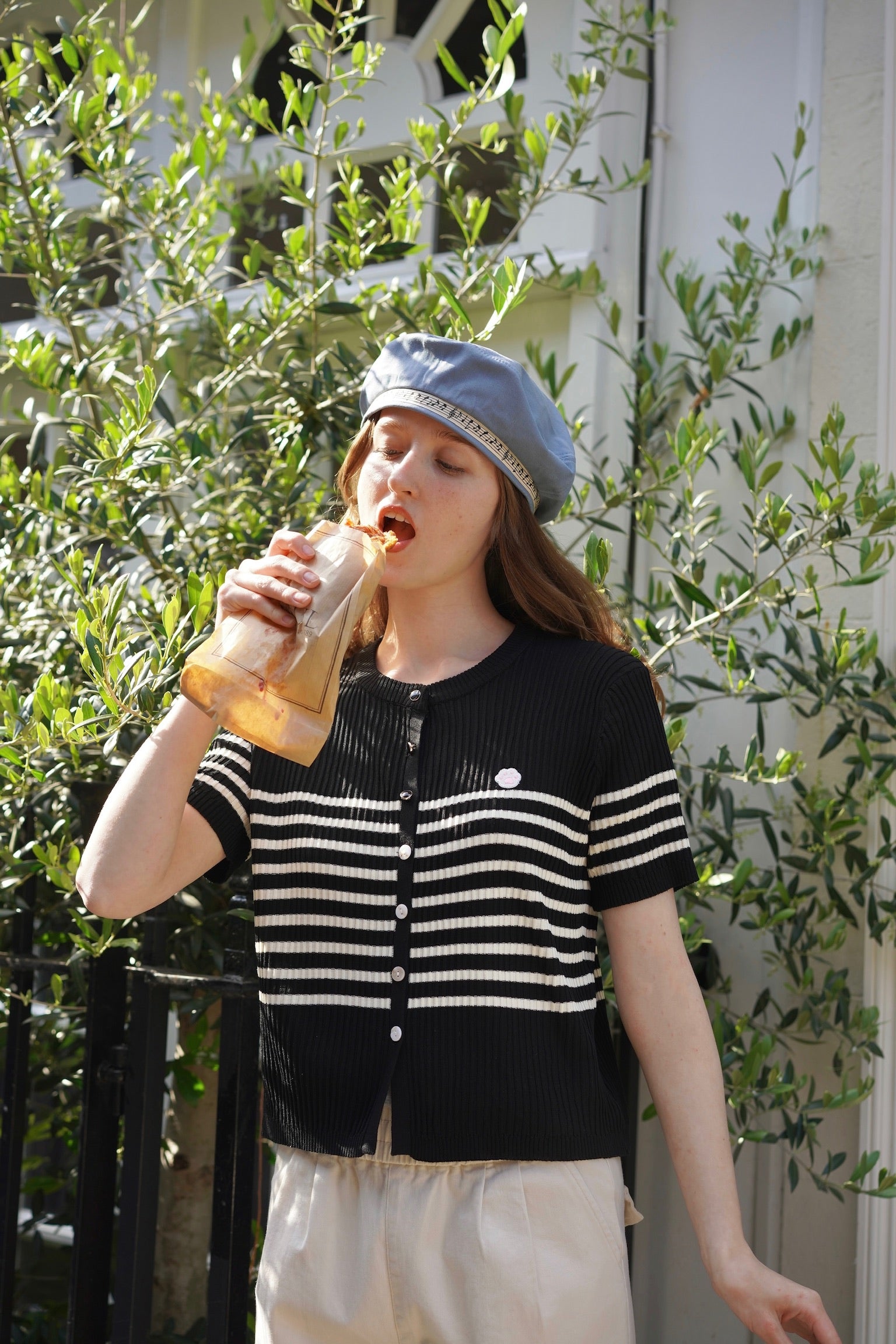 Seaside Stroll Striped Top (Black)