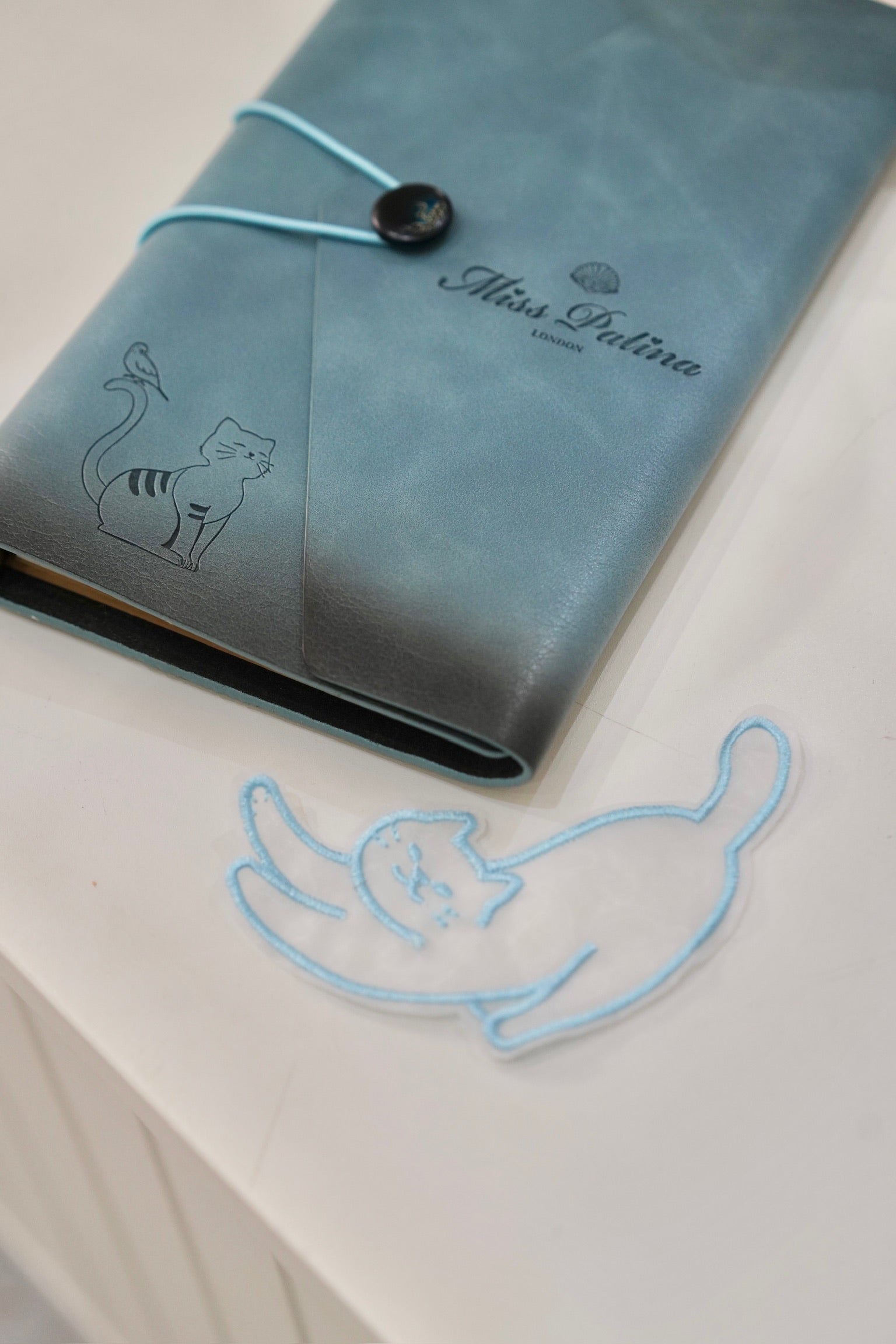 Set of 3 Embroidered Organza Cat Appliqués