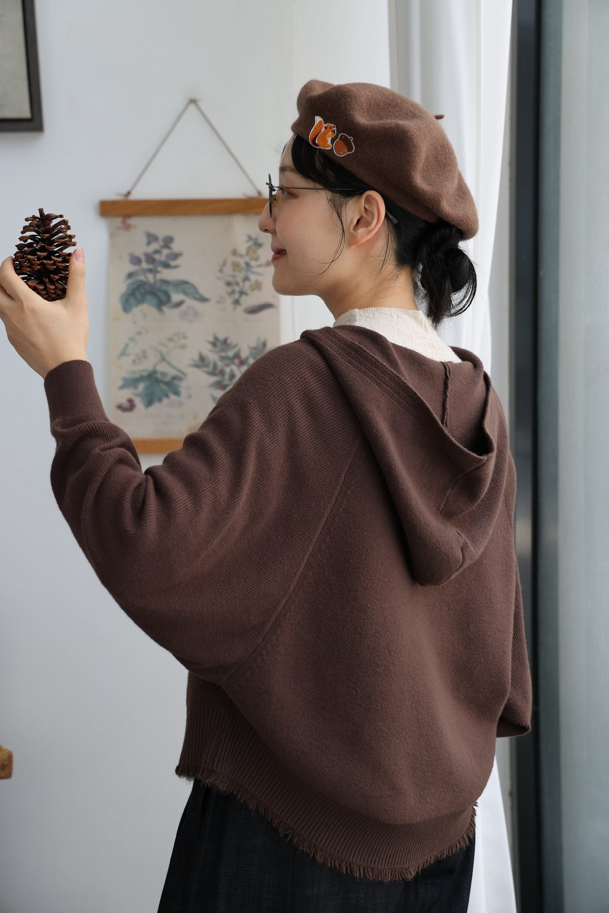Shepherd’s Cottage Hooded Cardigan (Chocolate)