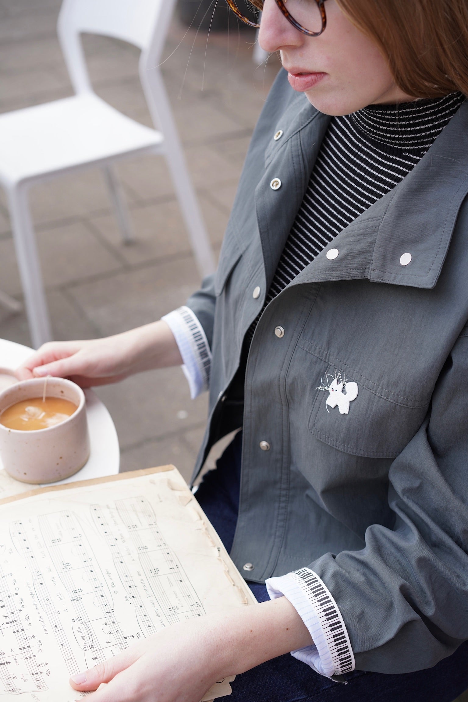 Signature Flight Cropped Jacket (Grey Blue)