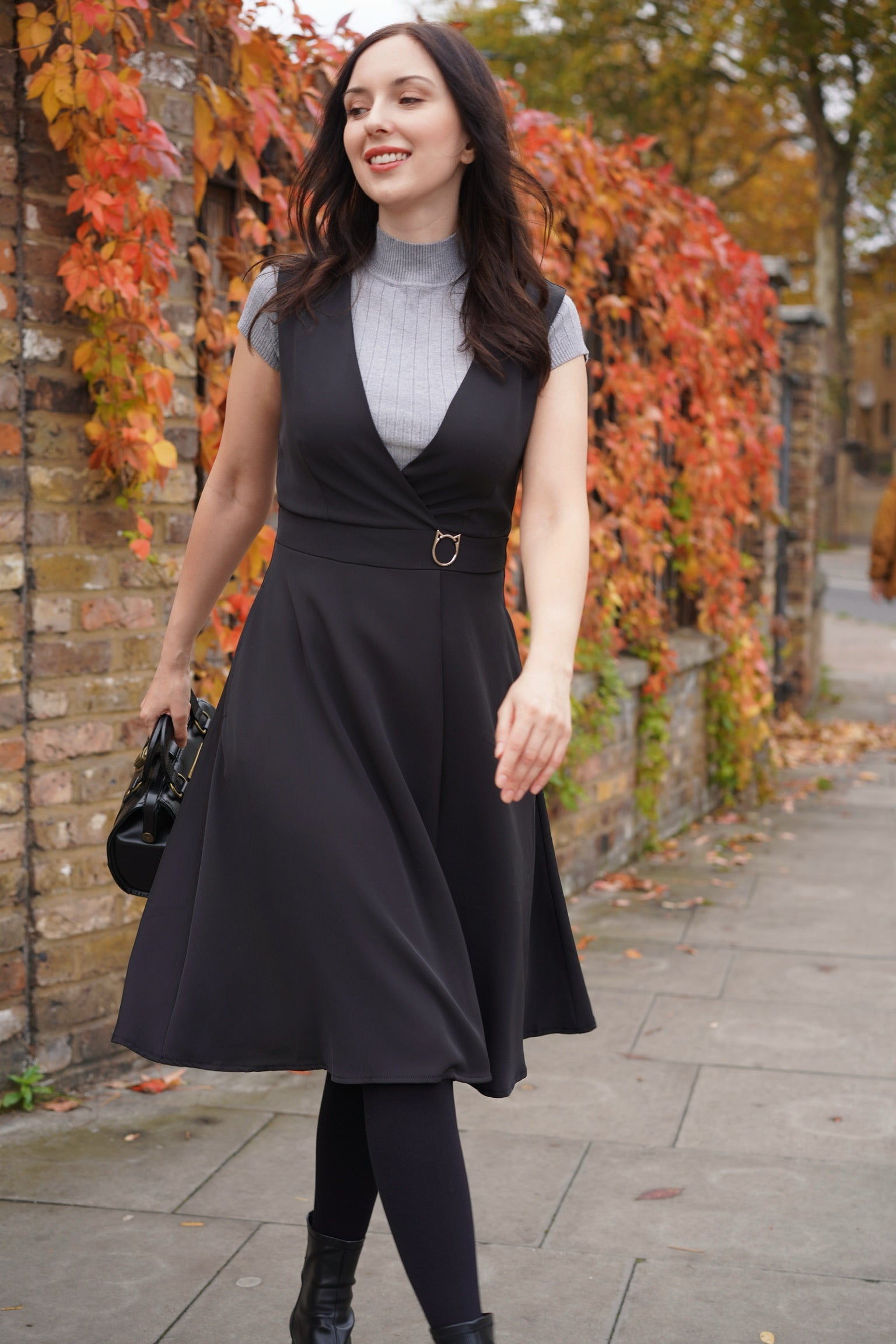 Sleek Kitty Pinafore