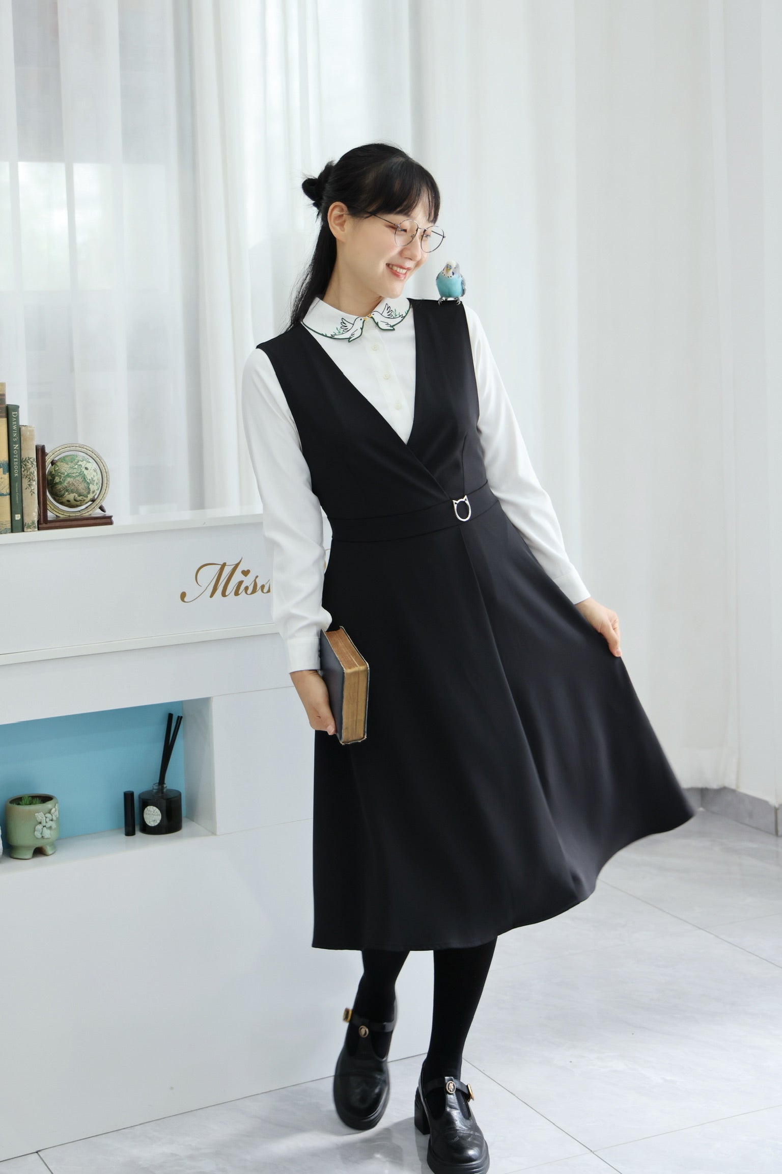 Sleek Kitty Pinafore