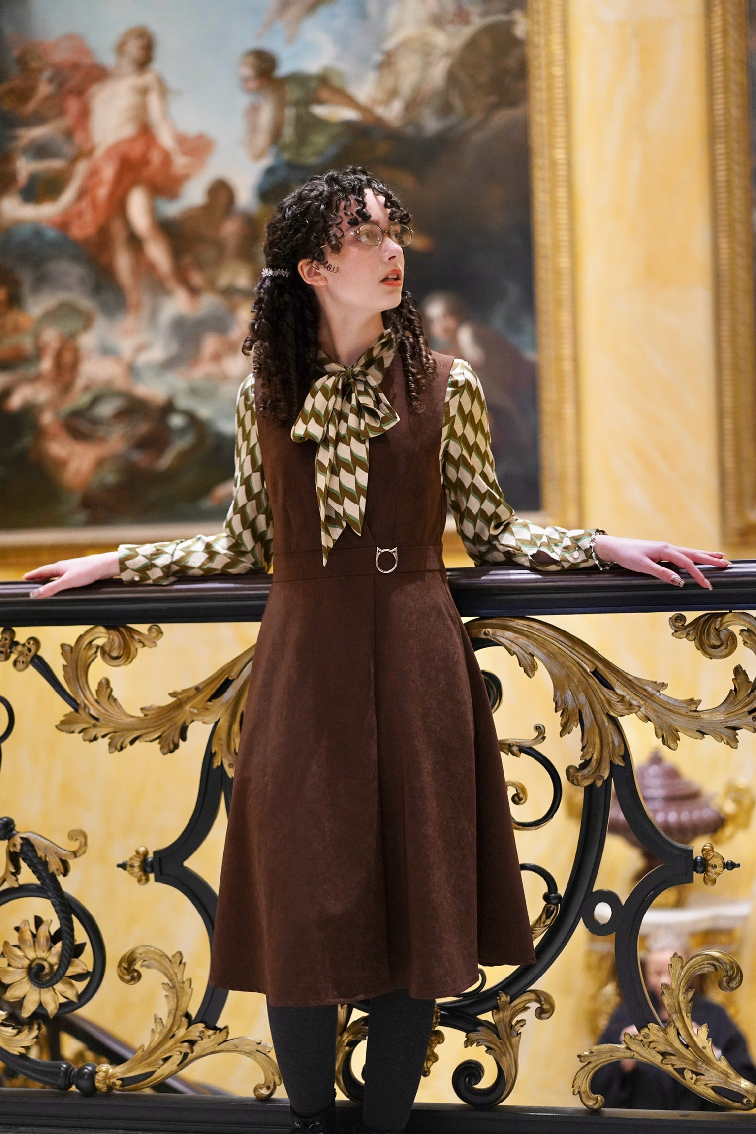 Sleek Kitty Pinafore (Cocoa Brown)