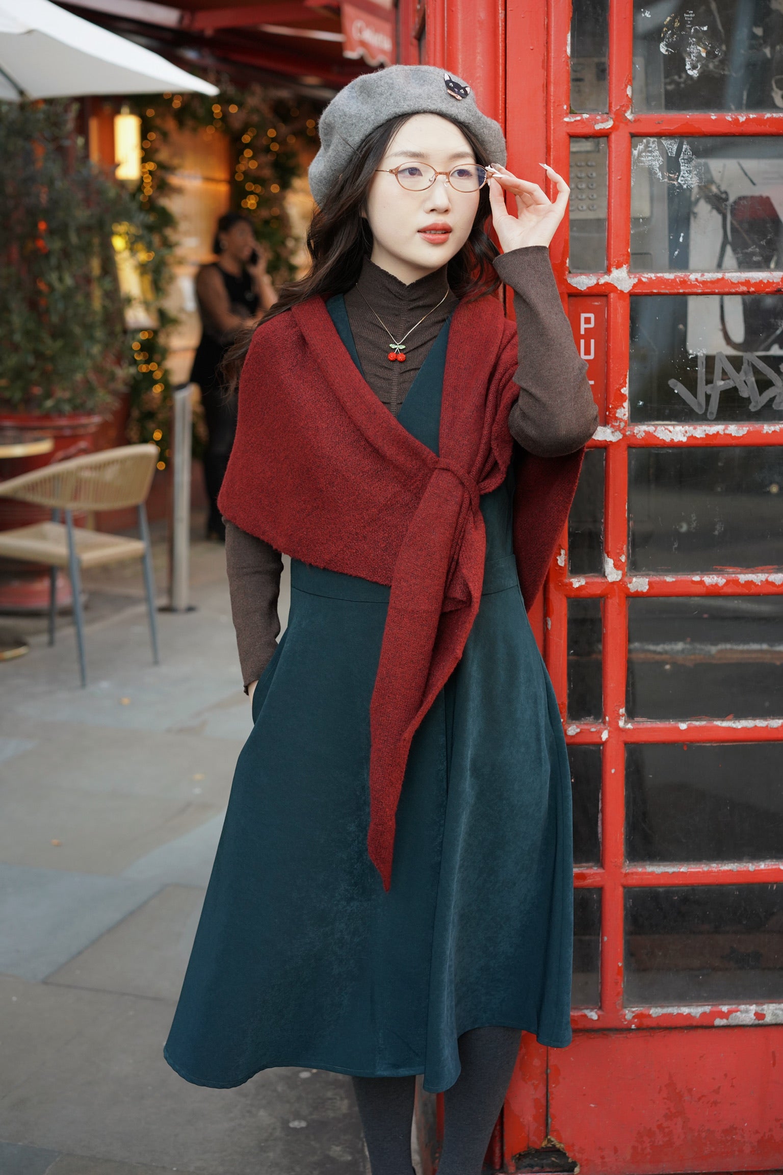 Sleek Kitty Pinafore (Emerald Green)