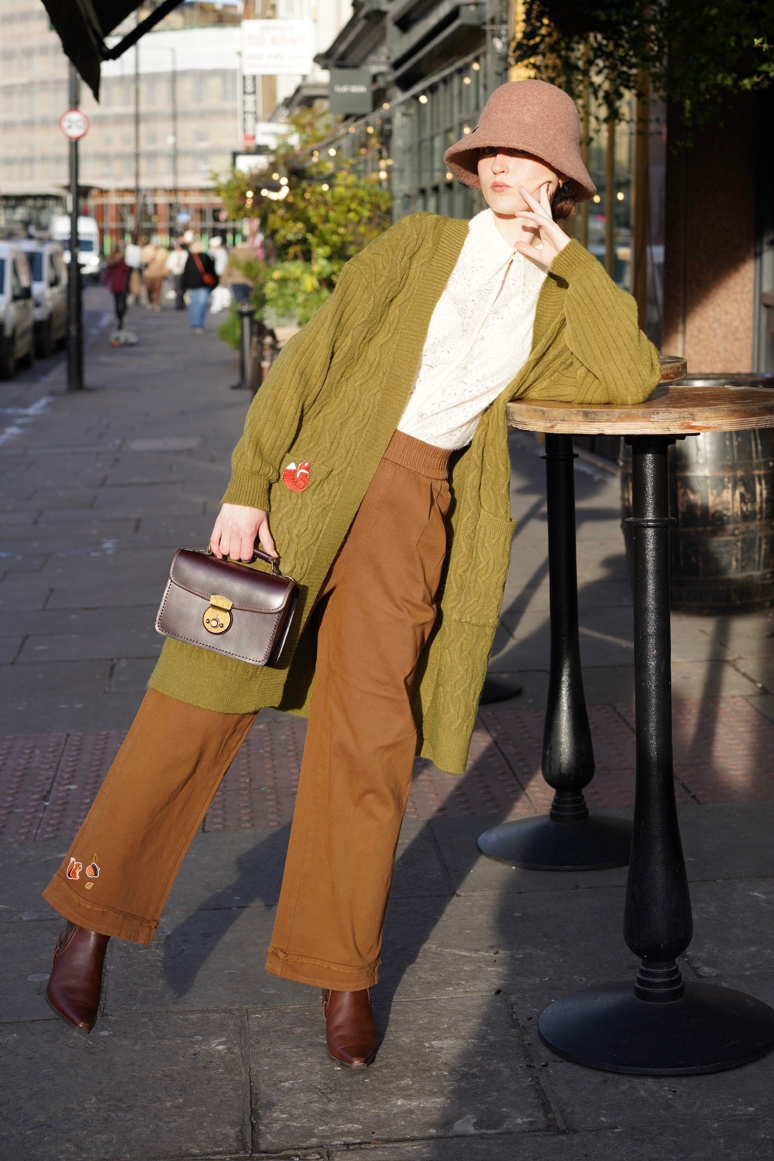 Slouchy Cable Fox Cardigan (Moss Green) – Miss Patina